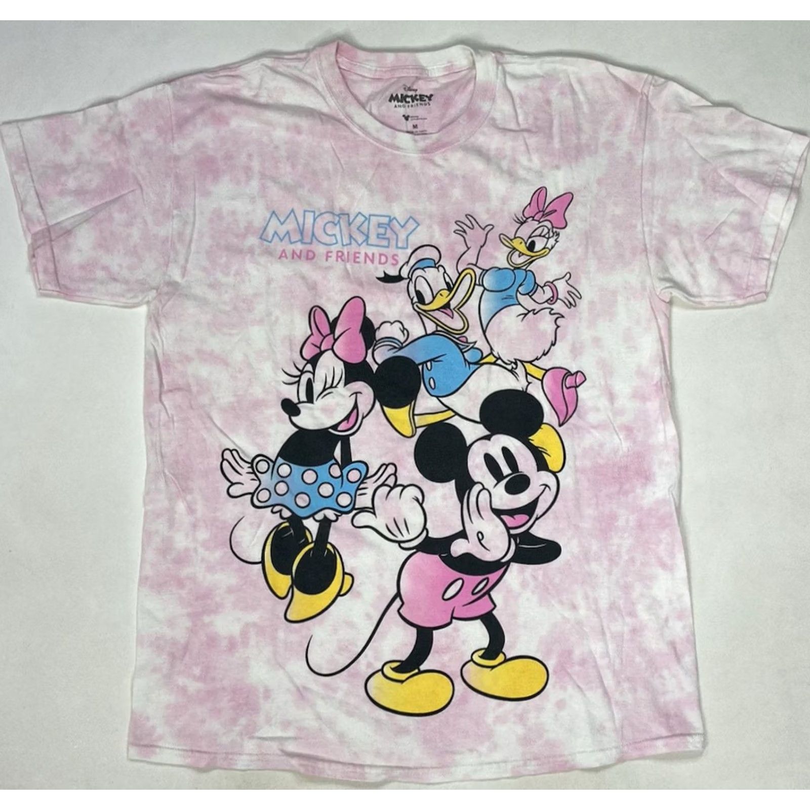 Disney VINTAGE Disney Mickey Mouse And Friends Graphic T-shirt Men Medium Pink Tie Dye Size US M / EU 48-50 / 2 - 2 Thumbnail