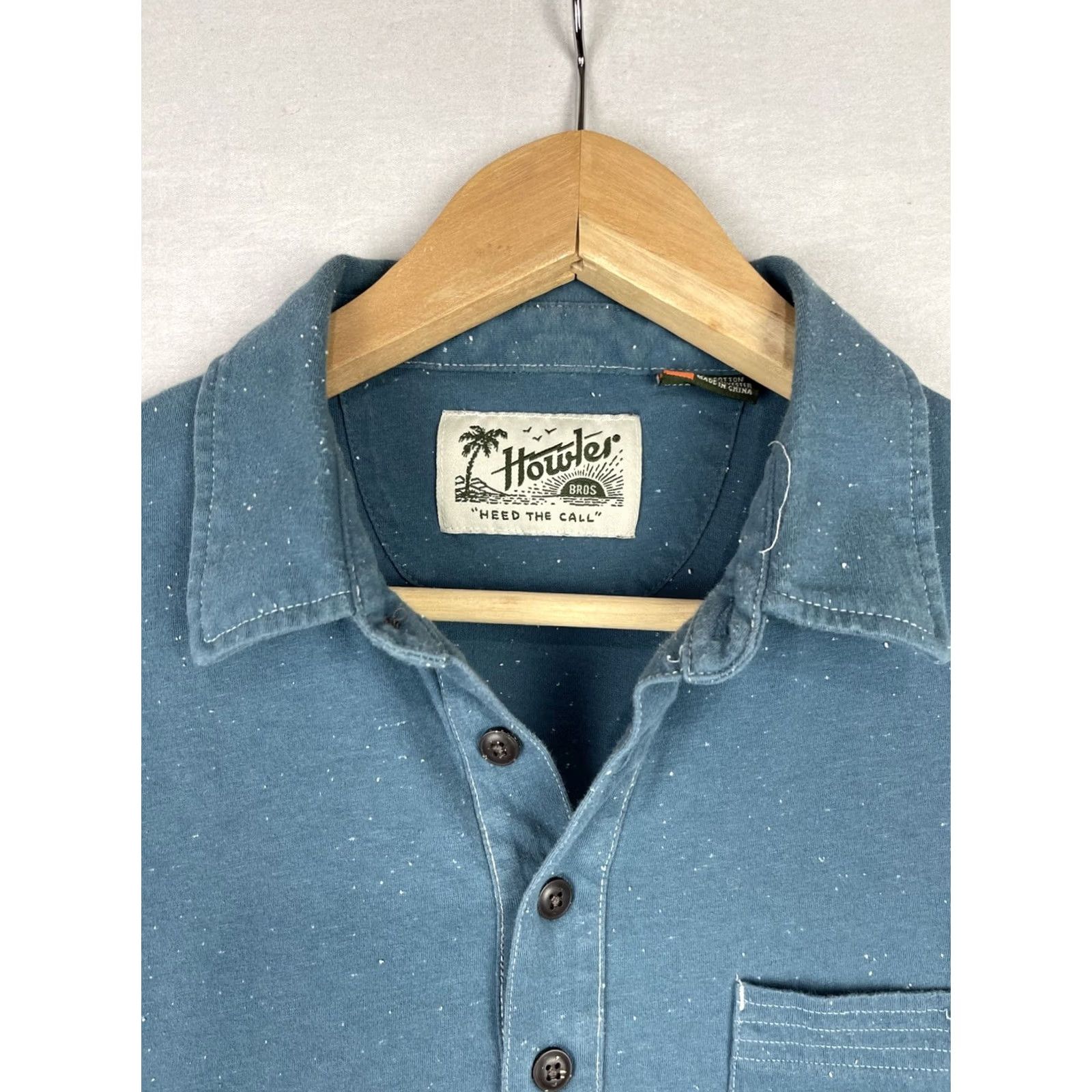 Howler Brothers Howler Bros Polo Shirt Mens M Blue Pocket Short Sleeve Collared Button Up Size US M / EU 48-50 / 2 - 5 Thumbnail