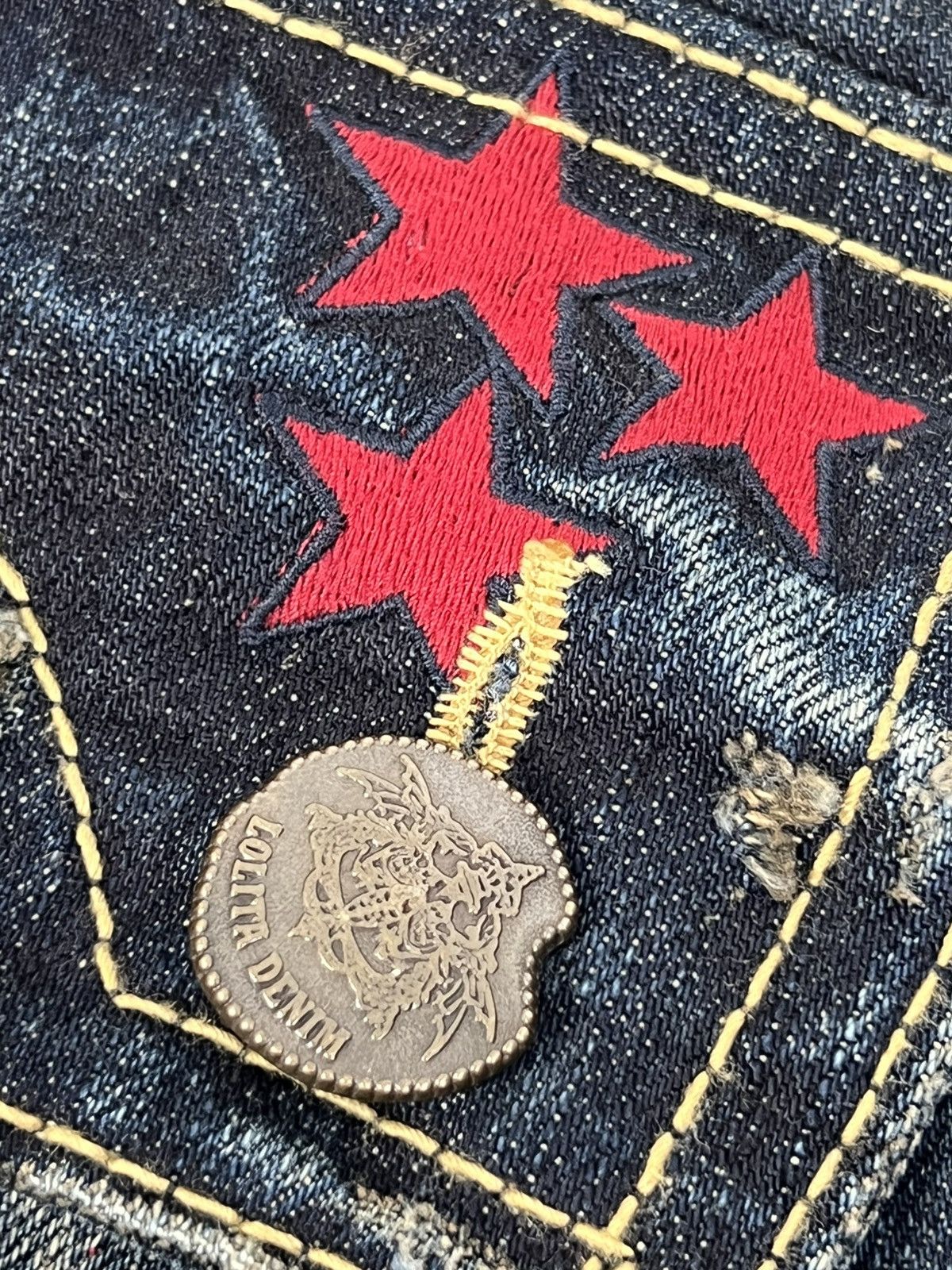 Japanese Brand Vintage Lolita Mud Wash Flaired Jeans Size US 32 / EU 48 - 9 Thumbnail