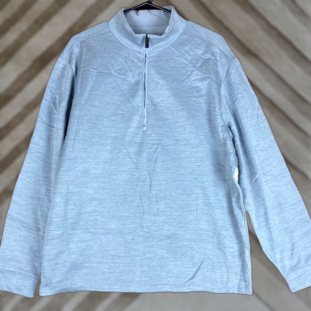 Vintage Walter Hagen Mens Jacket Gray 11 Majors 1/4 Zip Mock Neck Performance Large Size US L / EU 52-54 / 3 - 1 Thumbnail