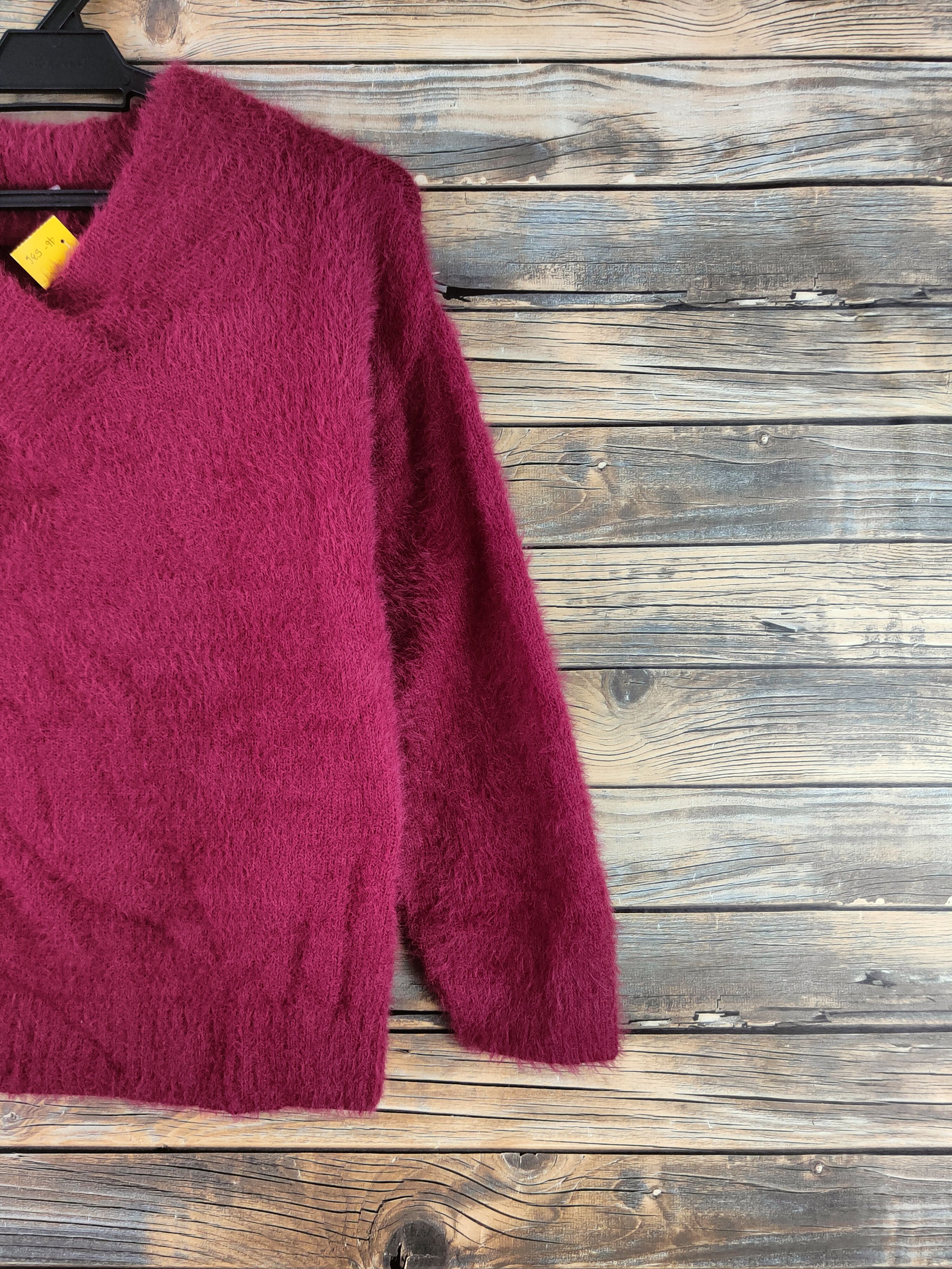 Japanese Brand DL Nano Maroon Fur Mohair shaggy Knitwear #46-536 Size S / US 4 / IT 40 - 5 Thumbnail