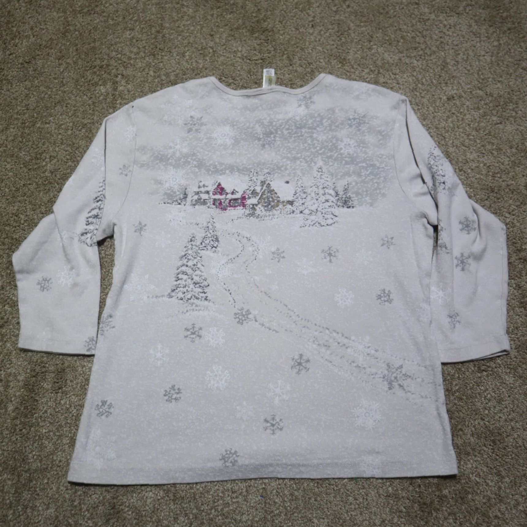 Vintage Unbranded Shirt Mens XL White Christmas Glitter Crewneck Lightweight Sweatshirt Winter Wonderland Santa Claus Pullover Size US XL / EU 56 / 4 - 7 Thumbnail