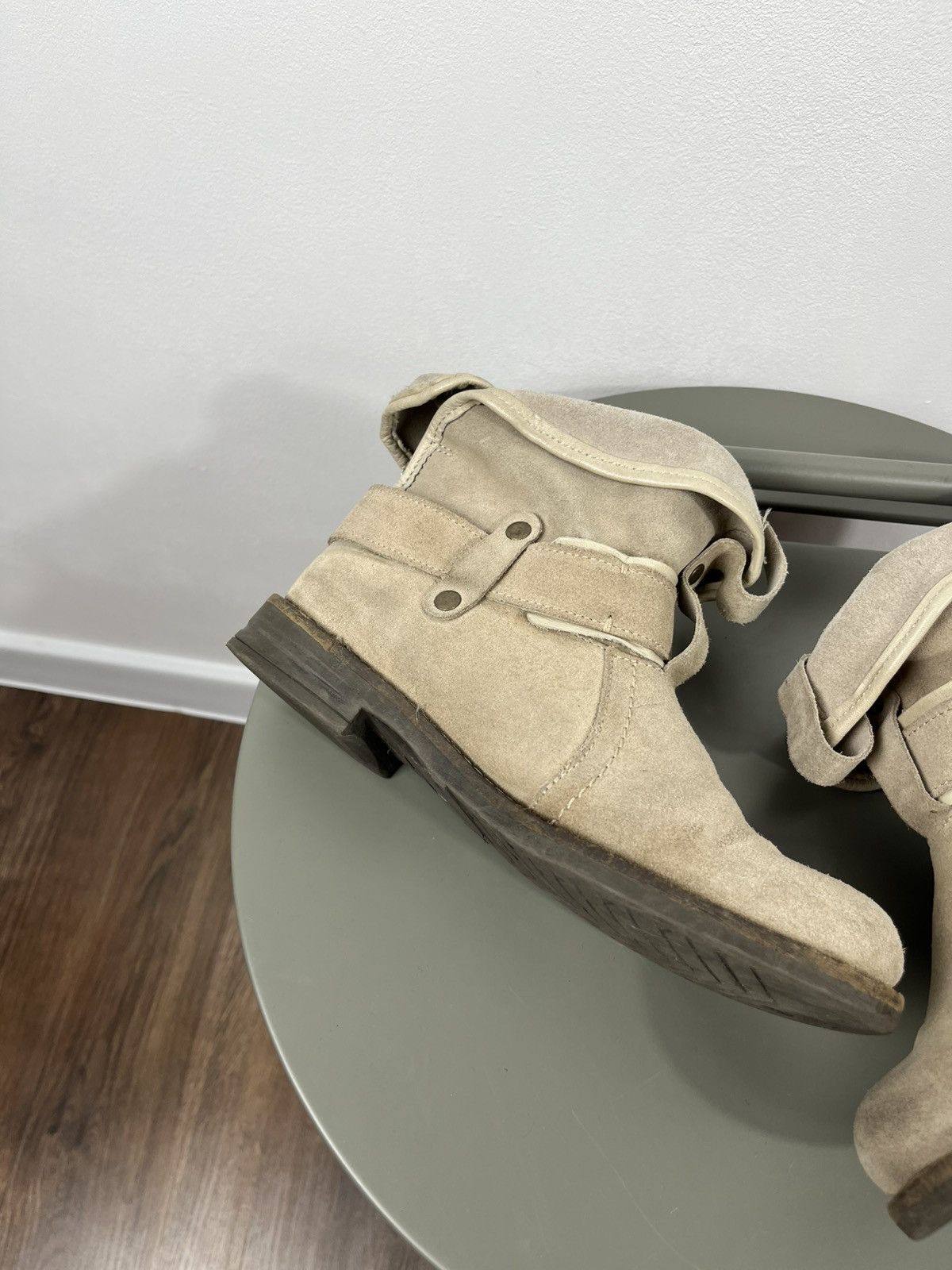 Vintage Buffalo Suede Foldover Buckle Boots Women’s Size 36 Beige Size US 5.5 / IT 35.5 - 9 Thumbnail