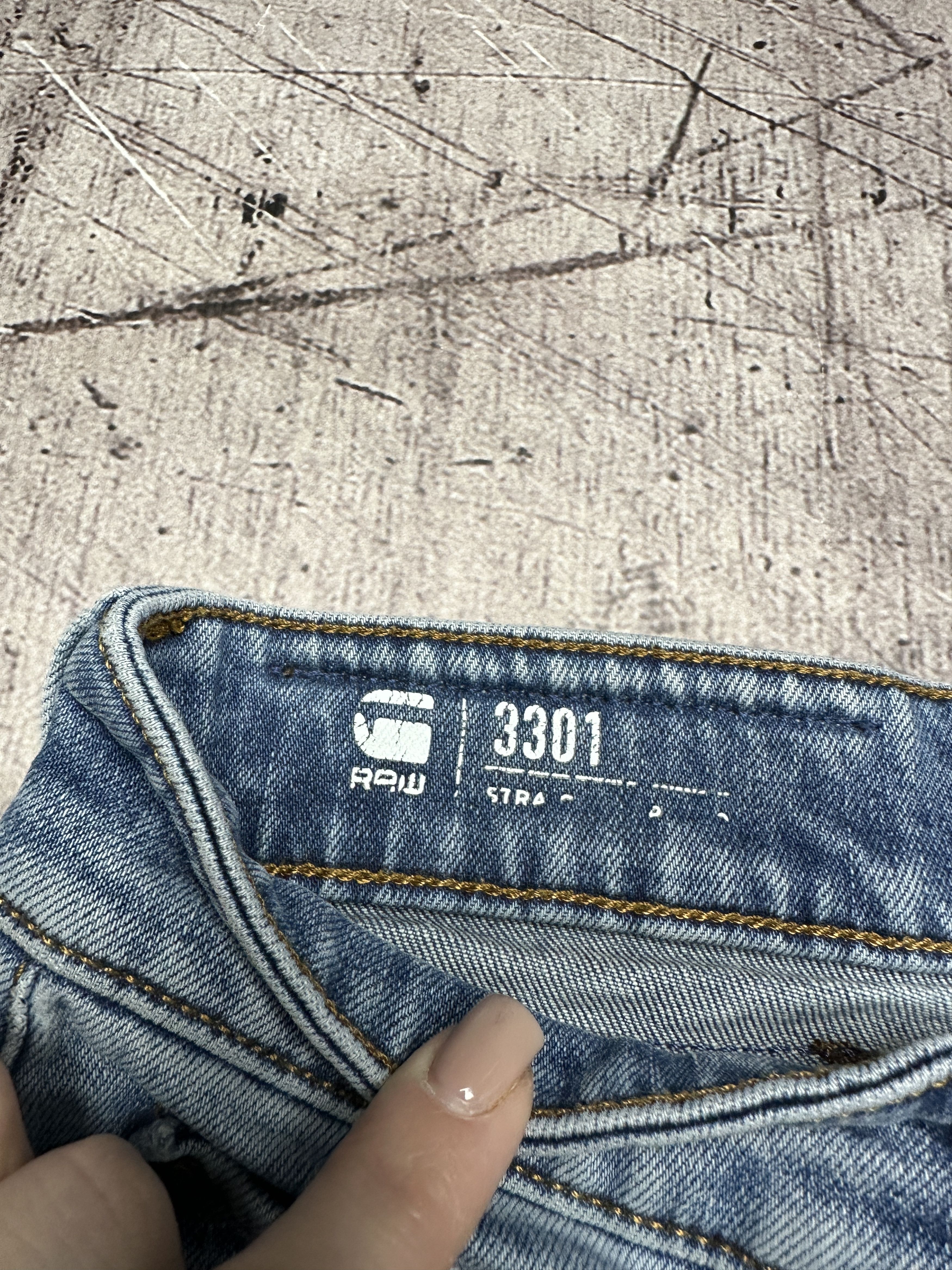 G-Star G Star Raw 3301 Straight Tapered Mens Denim Pants Jeans Size US 32 / EU 48 - 3 Thumbnail
