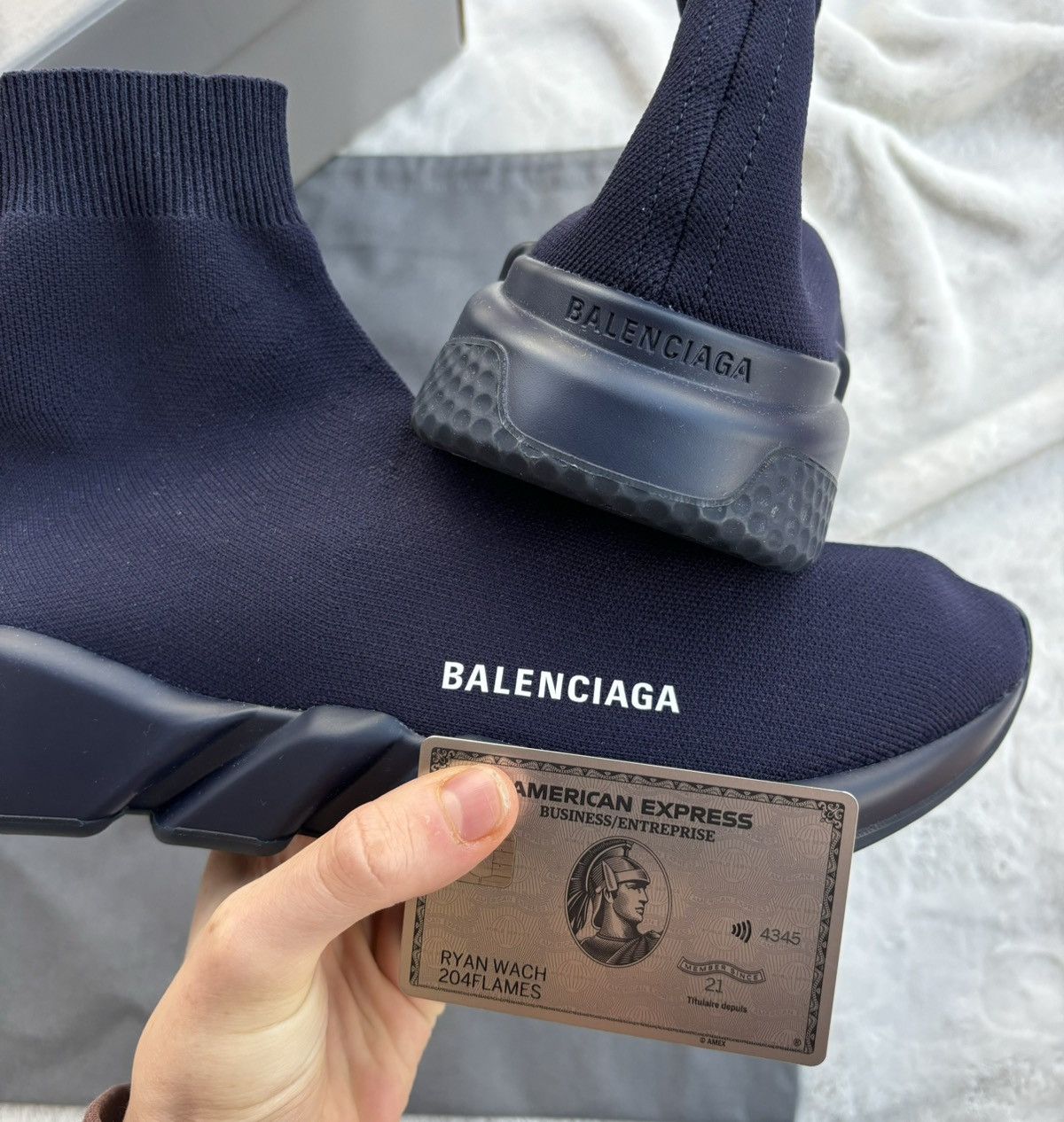 Balenciaga Balenciaga Navy/Black Speed Runners Size US 12 / EU 45 - 2 Thumbnail