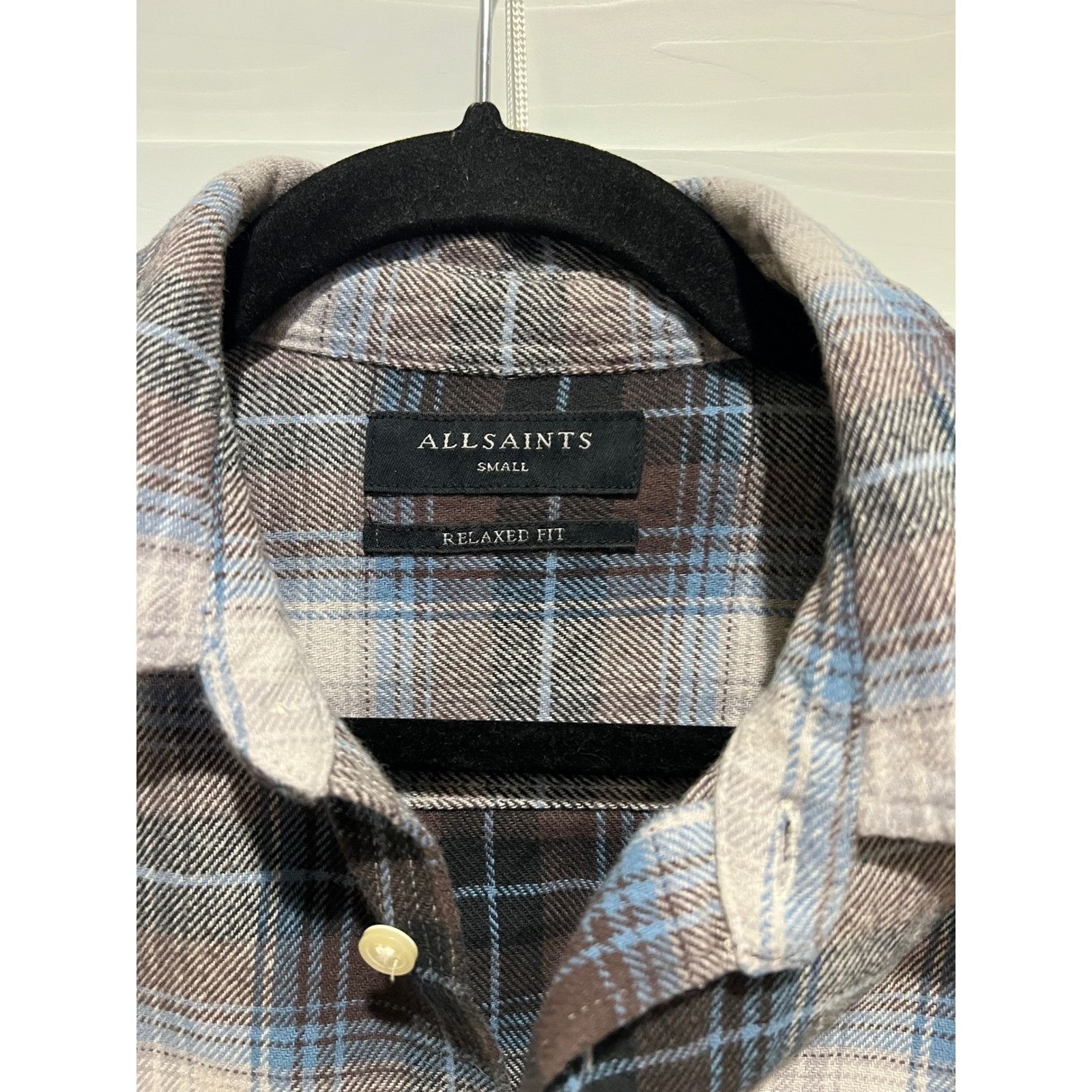Allsaints ALLSAINTS Men's Small Plaid Flannel Shirt Relaxed Fit Long S Size US S / EU 44-46 / 1 - 3 Thumbnail