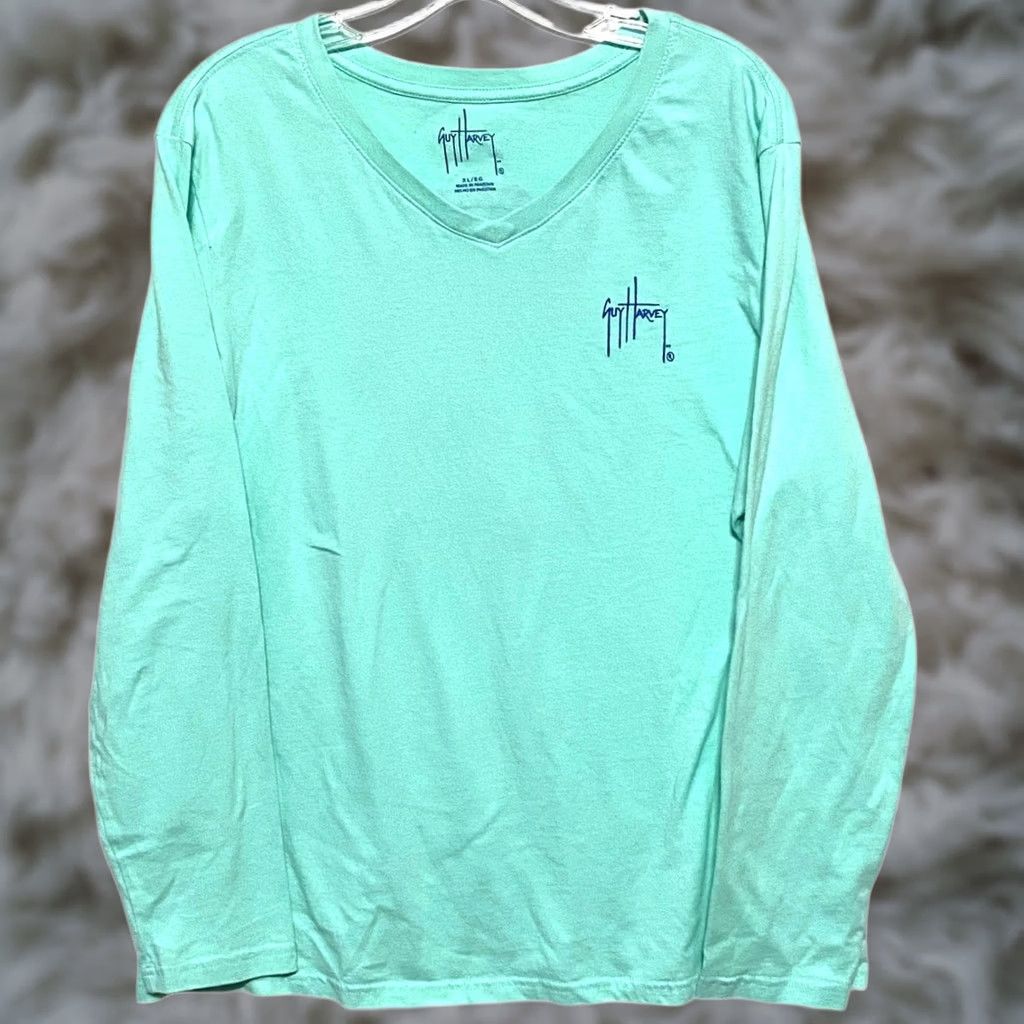 Guy Harvey VINTAGE Guy Harvey Shirt Mens XL Long Sleeve Teal Pink Marlin Beach Fishing Boating Resort Cruise Outdoor Nature Golf? Size US XL / EU 56 / 4 - 1 Thumbnail