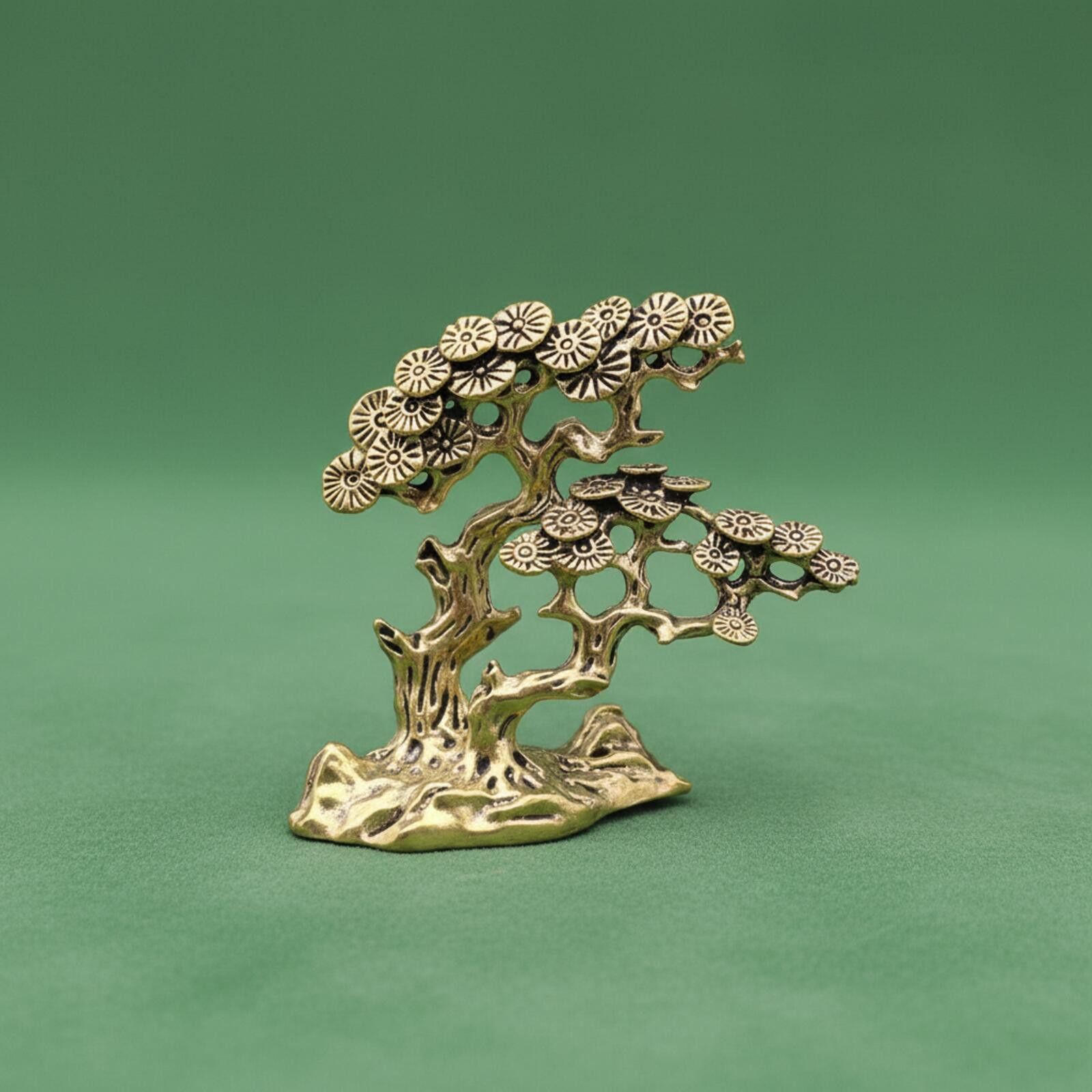 The Unbranded Brand Brass Bonsai Tree Figurine Sculpture Size ONE SIZE - 1 Thumbnail