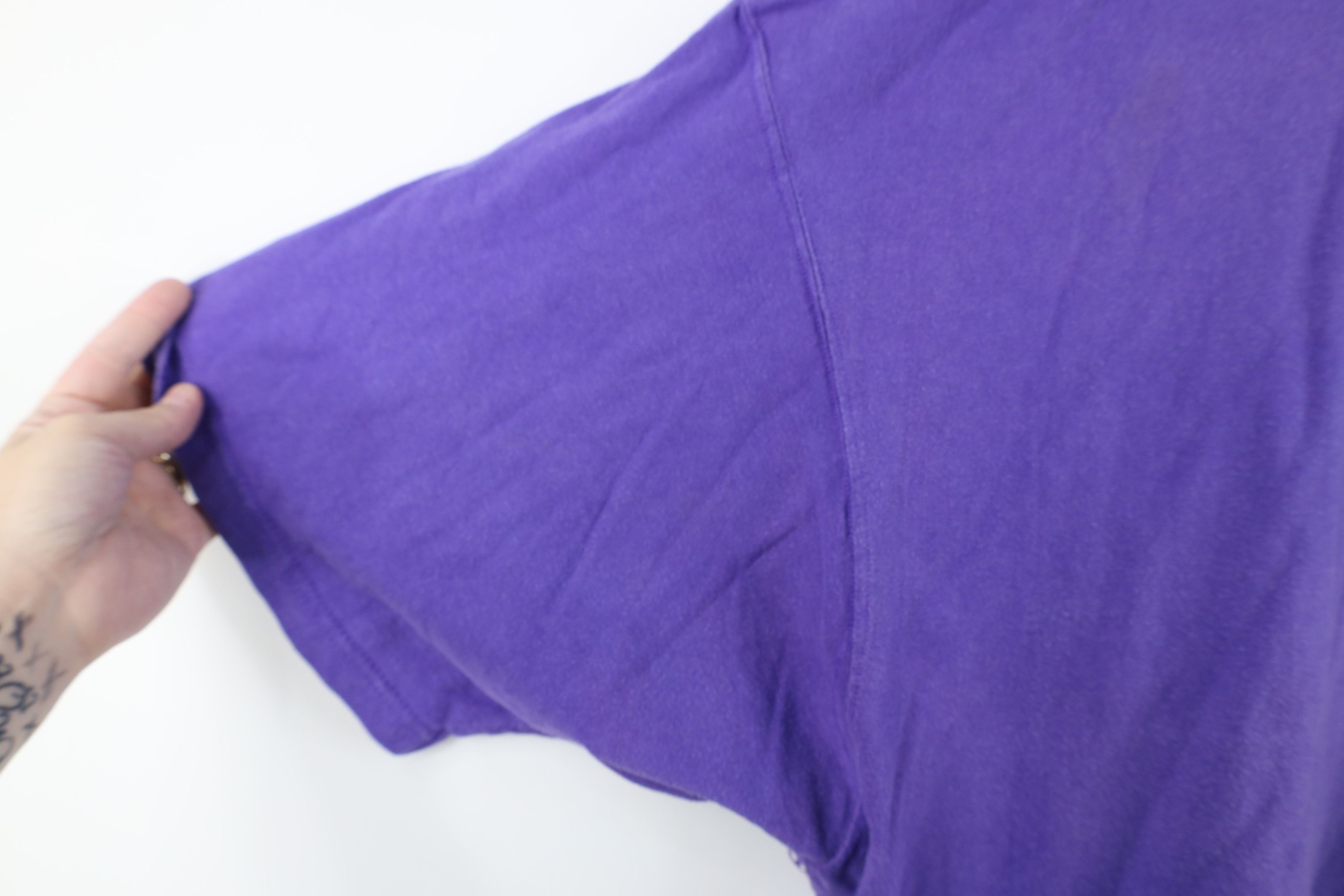 Vintage Vintage 90s Streetwear Heavyweight Cotton T-Shirt Purple Size US XXL / EU 58 / 5 - 5 Thumbnail