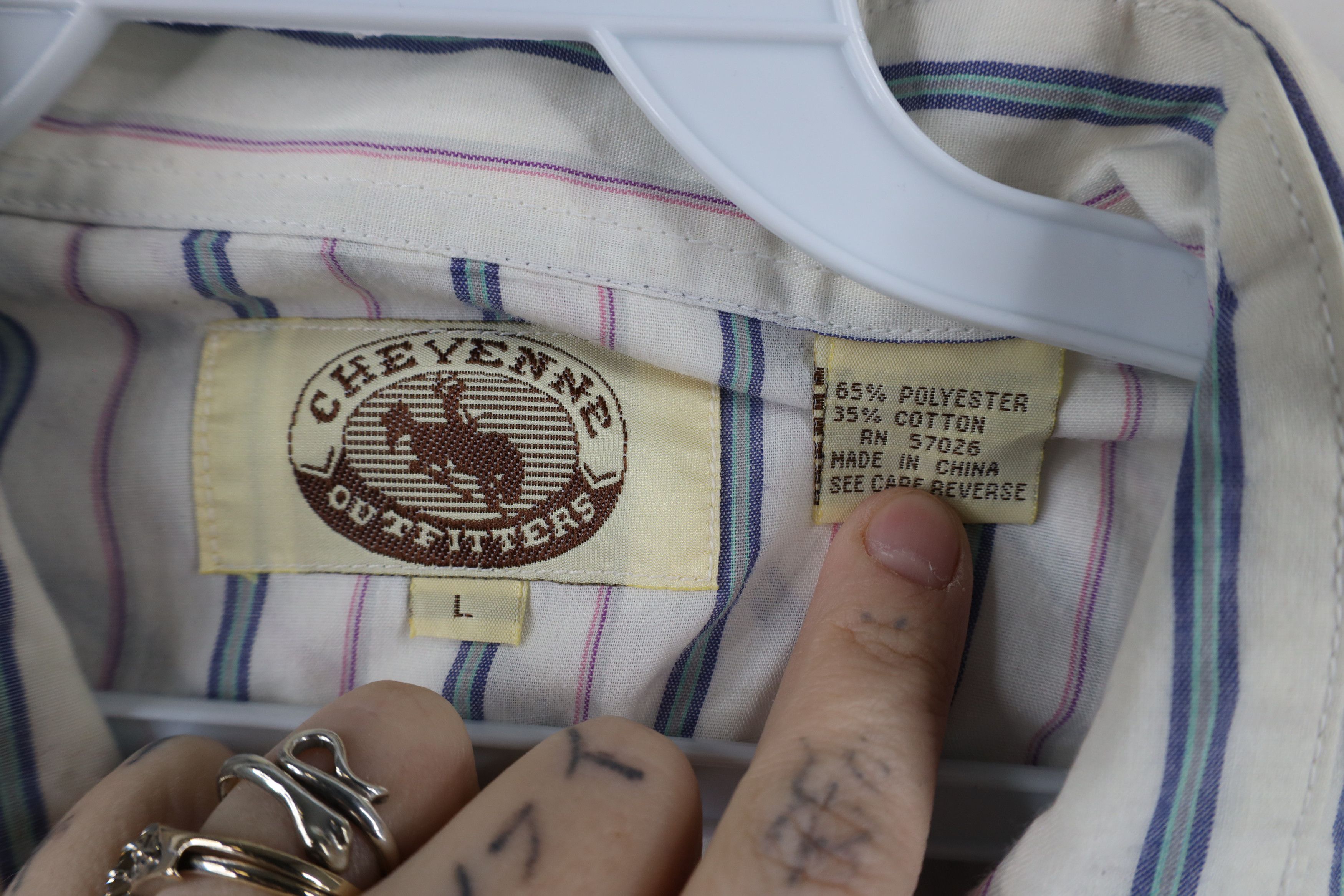 Vintage Vintage 70s 80s Rockabilly Cowboy Striped Snap Button Shirt Size US L / EU 52-54 / 3 - 9 Thumbnail