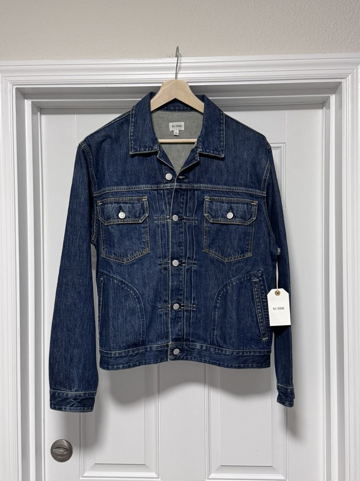 RE/DONE NWT RE/DONE Men’s Classic Denim Jacket 1 Year Wear Blue XL Size US XL / EU 56 / 4 - 2 Thumbnail