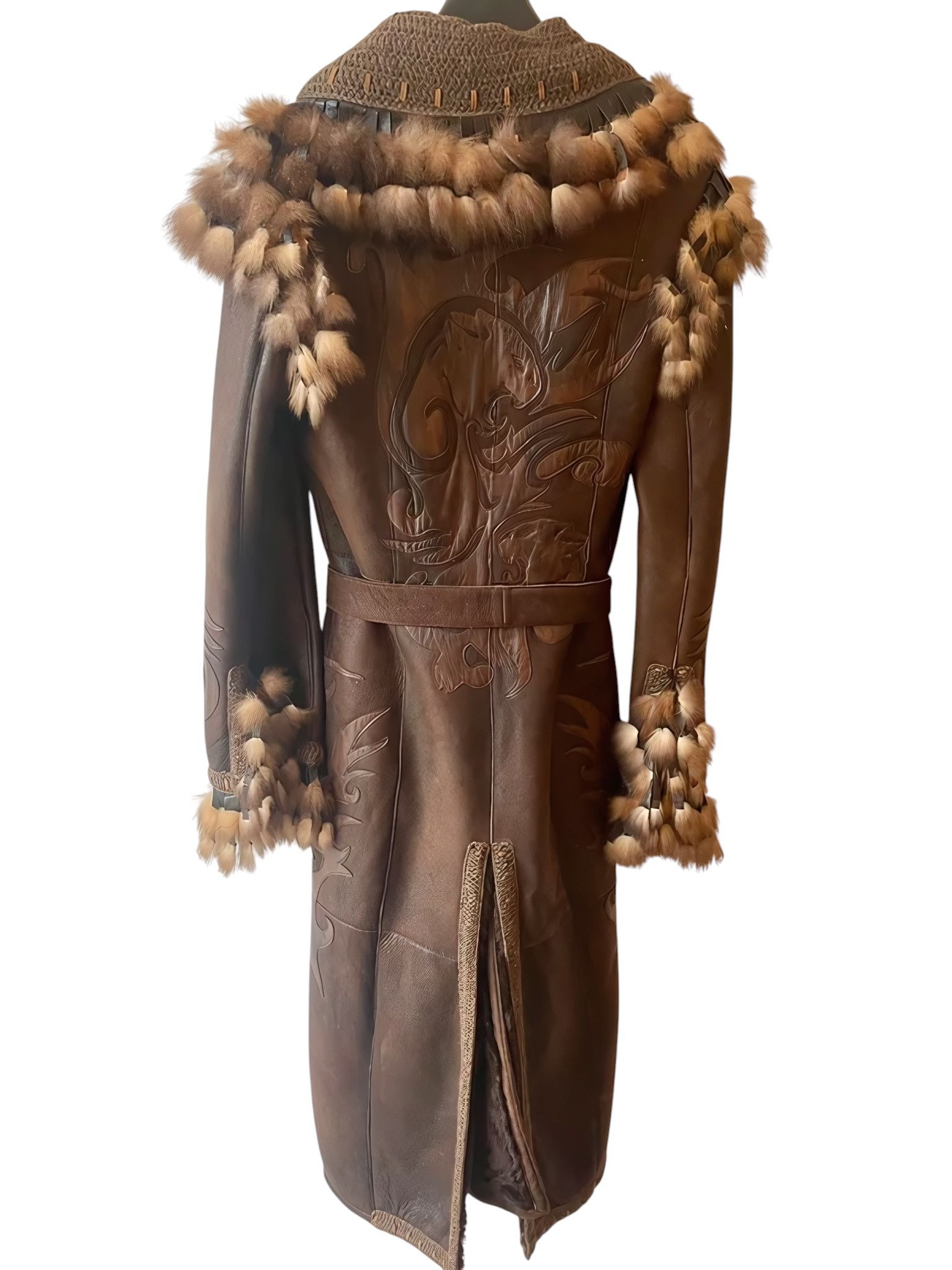 Roberto Cavalli RARE SHEARLING LEATHER BELTED COAT Size S / US 4 / IT 40 - 2 Thumbnail