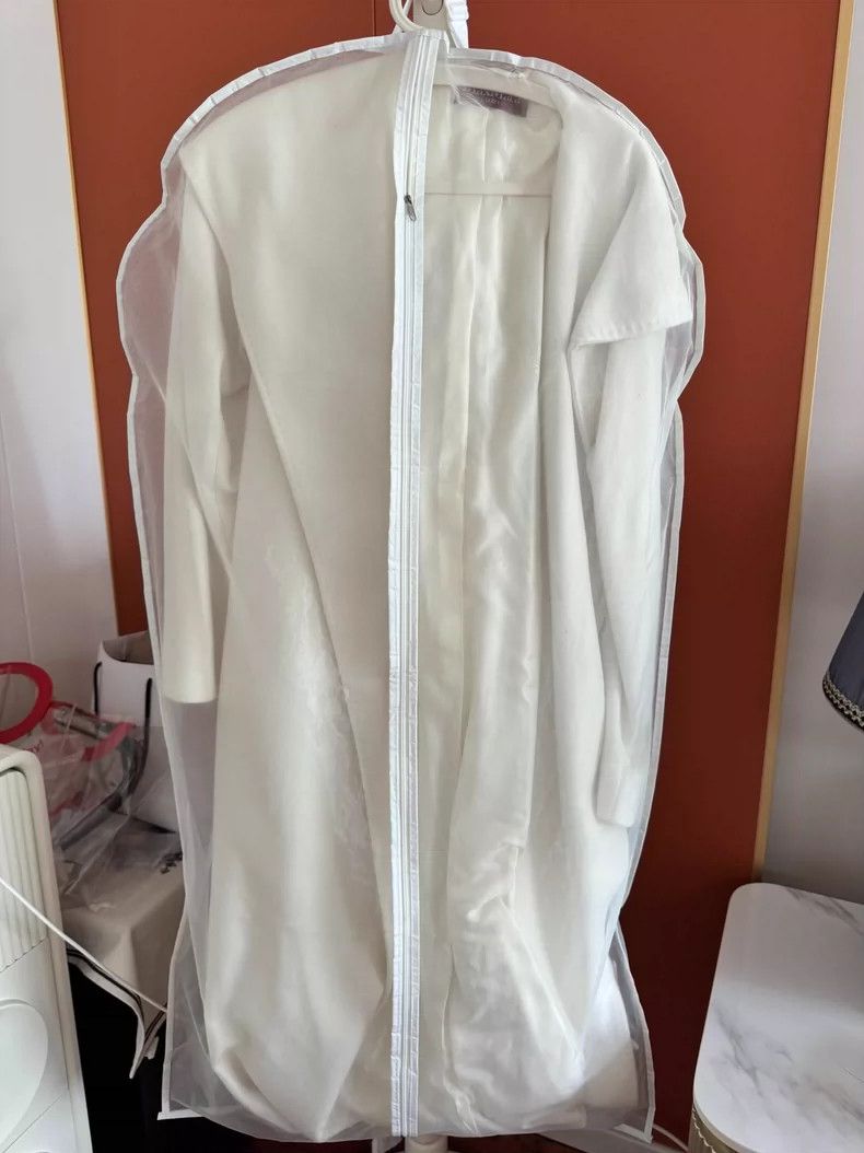 Max Mara Max Mara Women's sheep-wool white lace-up coat Size L / US 10 / IT 46 - 2 Thumbnail