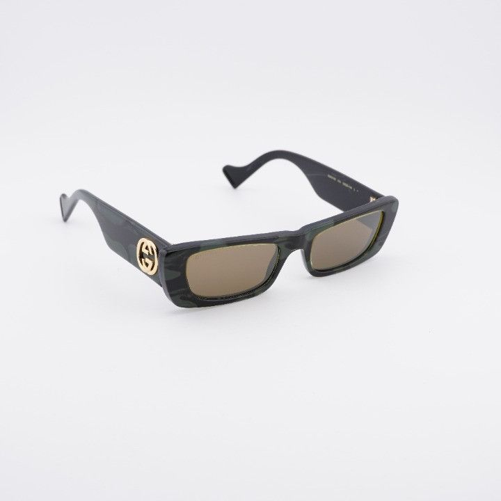 Gucci Gucci GG0516S 014 Sunglasses Military Green and Black Havana Size ONE SIZE - 7 Thumbnail