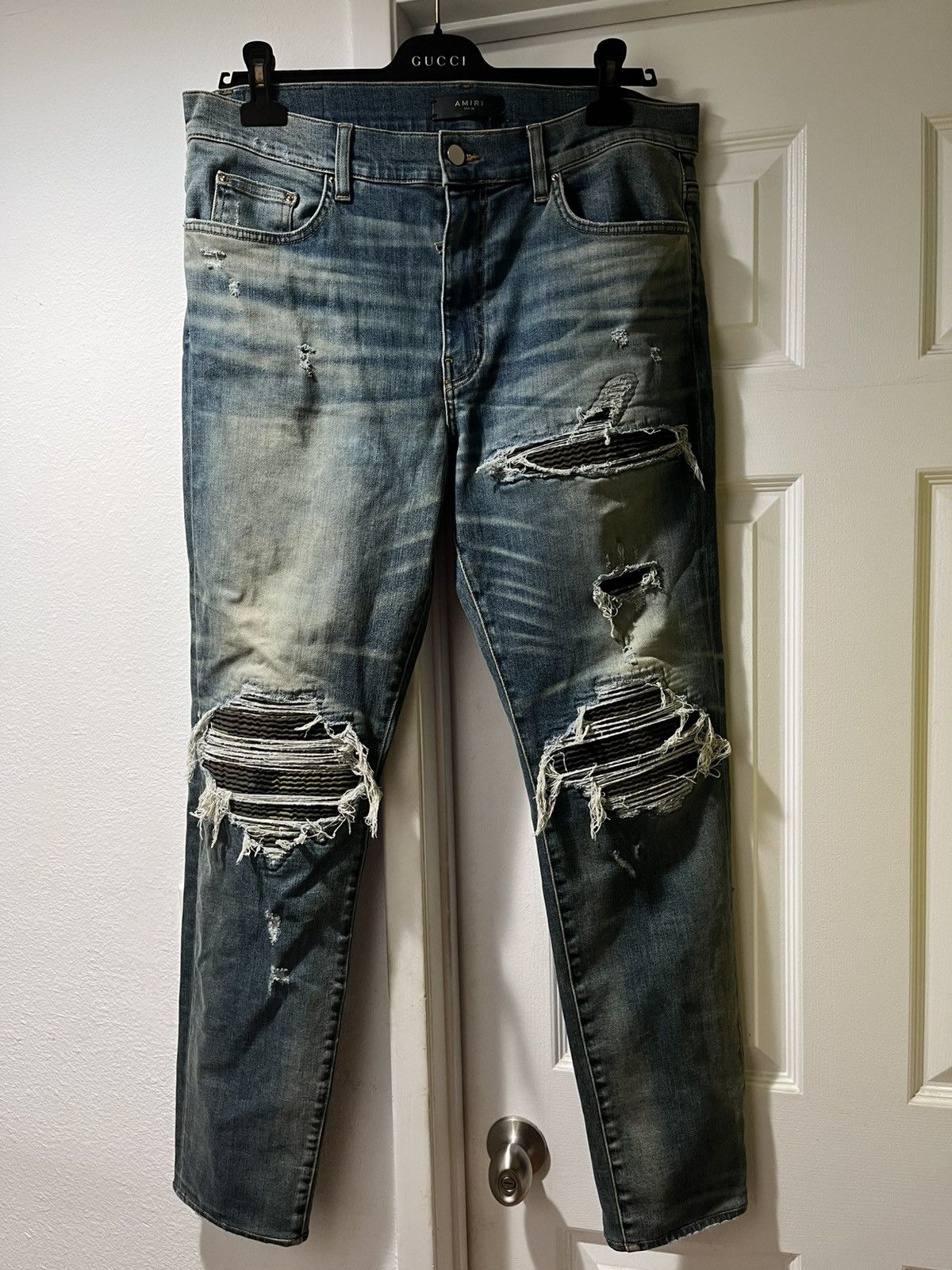 Amiri AUTHENTIC AMIRI JEANS DENIM PANTS RIPS AND RUFFLES MENS 38 Size US 38 / EU 54 - 1 Thumbnail