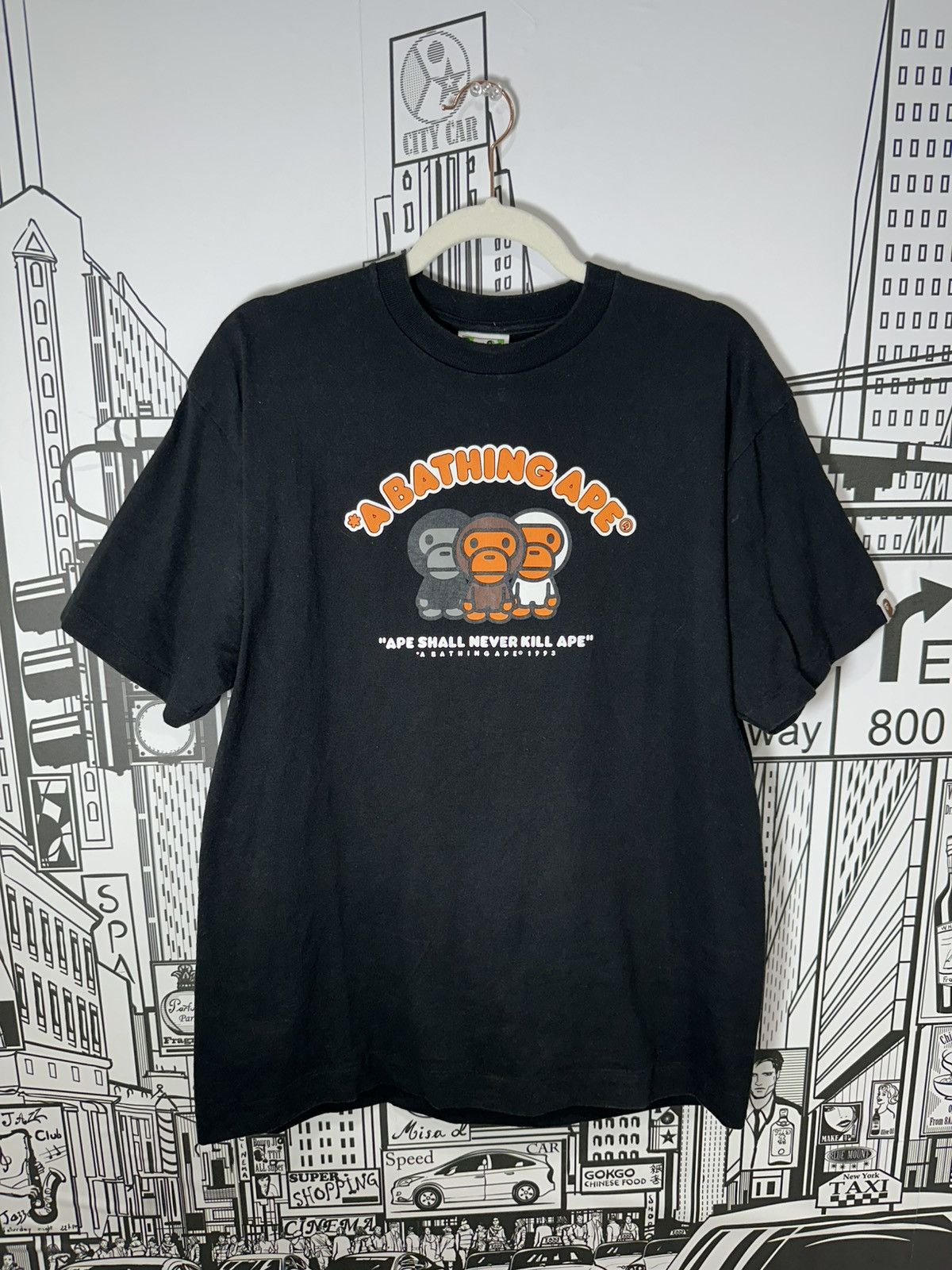Bape Bape Baby Milo Ape Shall Never Kill Ape Tee M Black/Orange Size US M / EU 48-50 / 2 - 1 Thumbnail