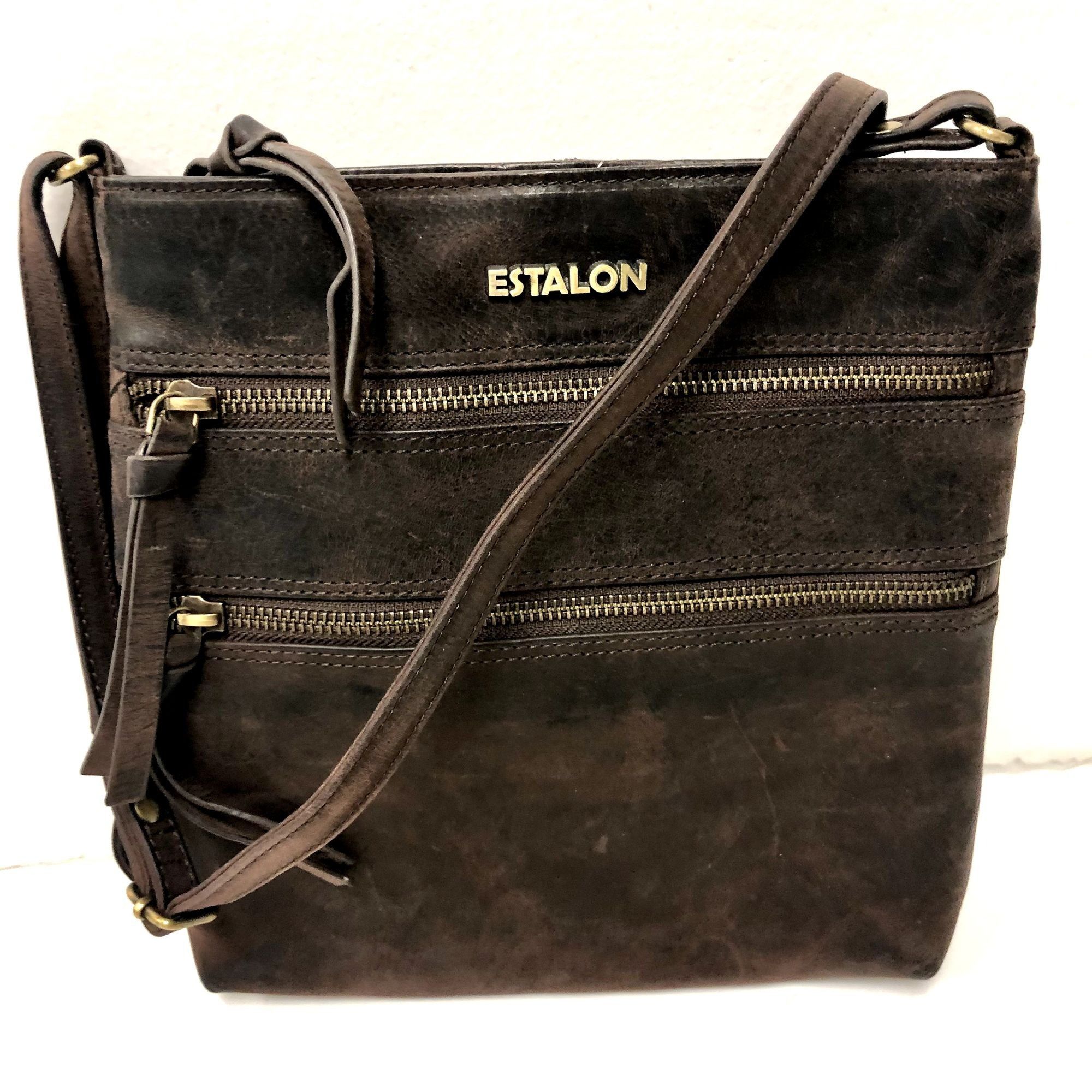 Estalon WAXED OILED Leather LONG Shoulder Bag BoHo Purse