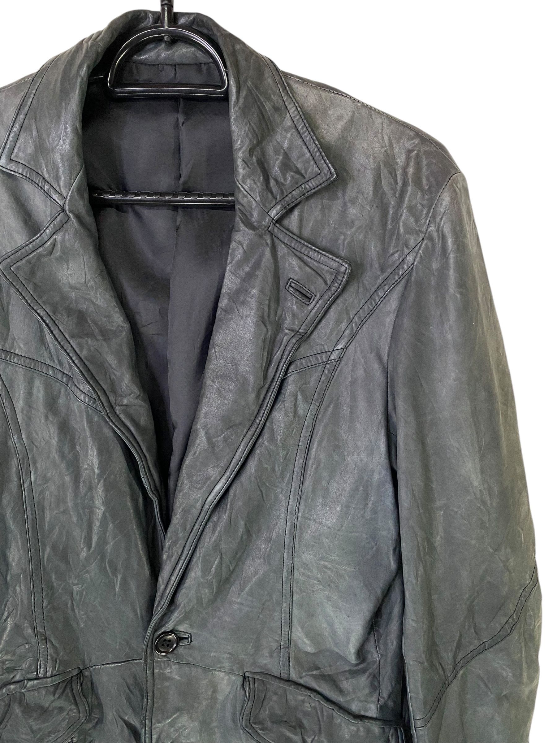 5351 POUR LES HOMMES Japanese designer rocker avantgarde punk leather jacket Size US XS / EU 42 / 0 - 4 Thumbnail
