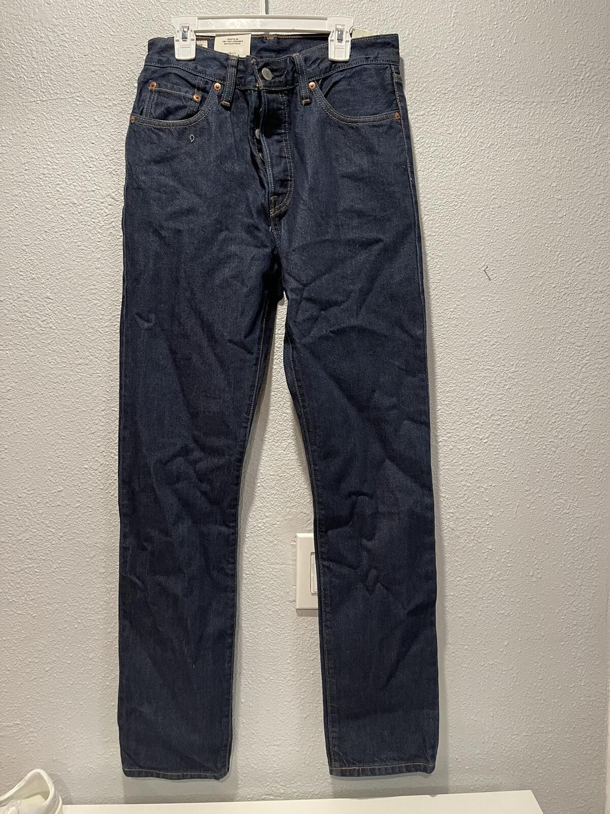 Levi's Levi's Premium Women's Straight Jeans 27x32 Dark Blue Denim Size 27" / US 4 / IT 40 - 1 Thumbnail