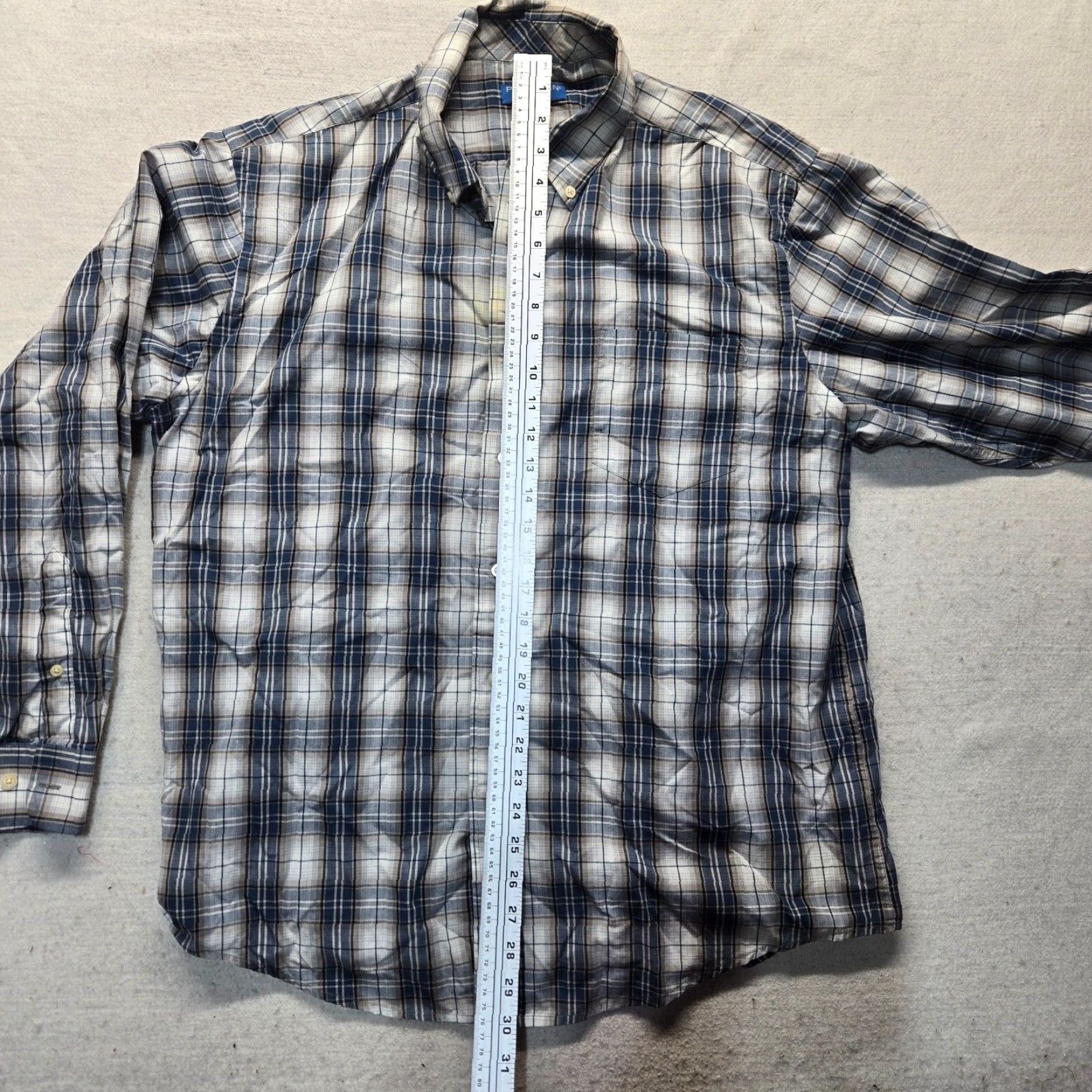 Vintage VINTAGE Puritan Blue Plaid Button-Up Long Sleeve Shirt Adult Men's Large Size US L / EU 52-54 / 3 - 6 Thumbnail