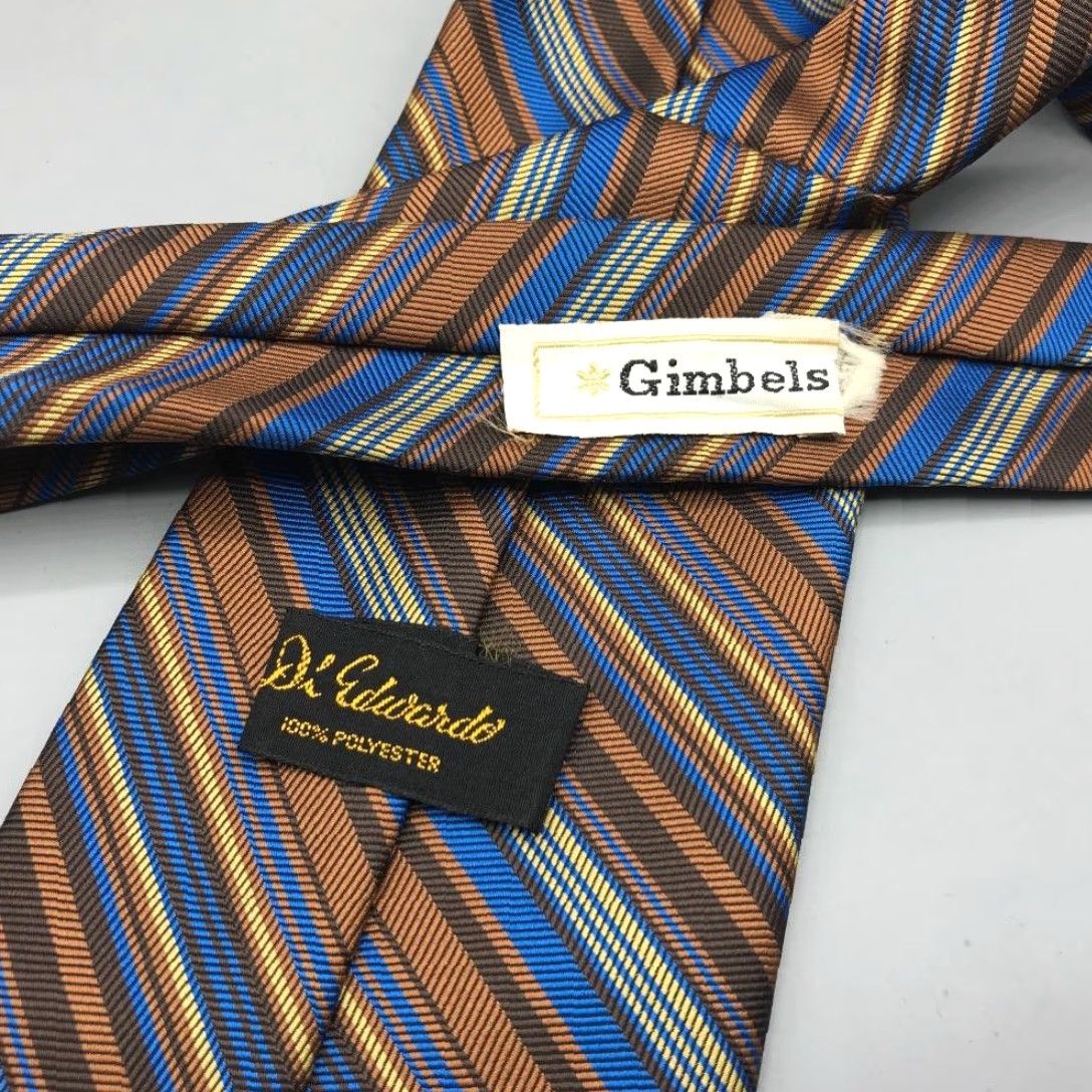 Vintage DiEdwardo Polyester Tie Necktie for Gimbel's Department Stores Wide 3.5" Men XS XS? Size ONE SIZE - 2 Thumbnail