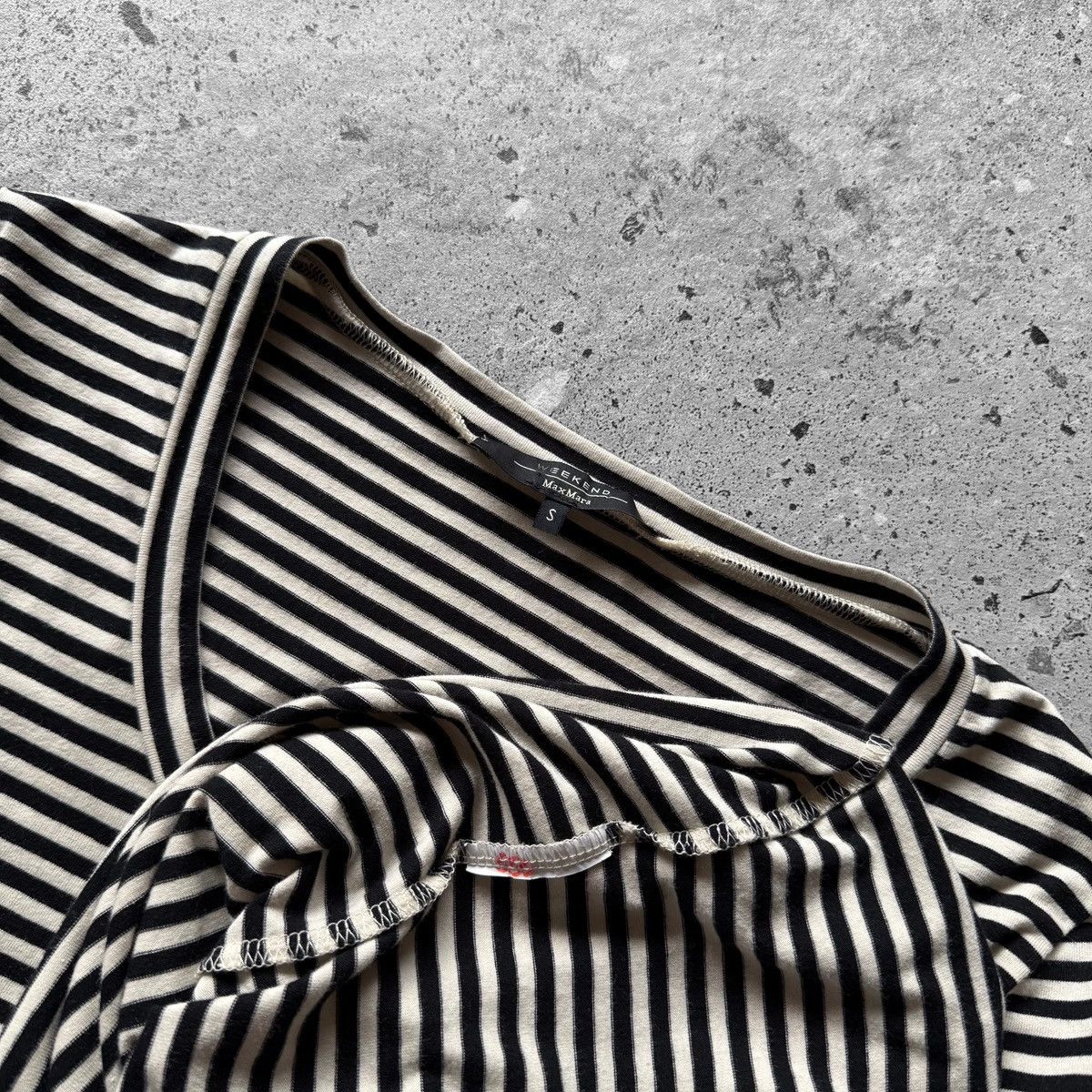 Max Mara × Weekend Max Mara Max Mara Weekend Womens V-Neck Striped 3/4 Sleeve Top Shirt Size S / US 4 / IT 40 - 4 Thumbnail