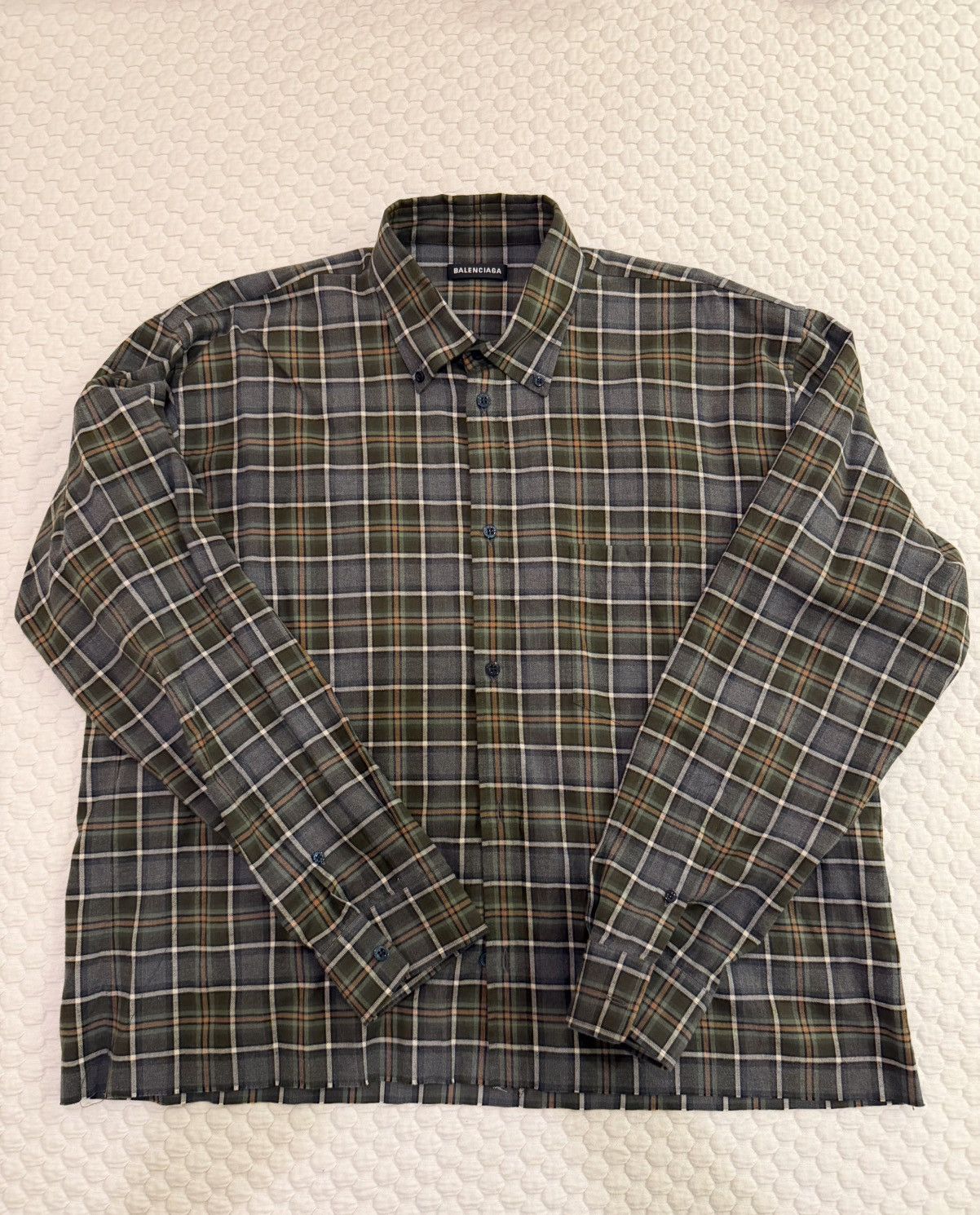 Balenciaga Back Logo Plaid Shirt sz.40