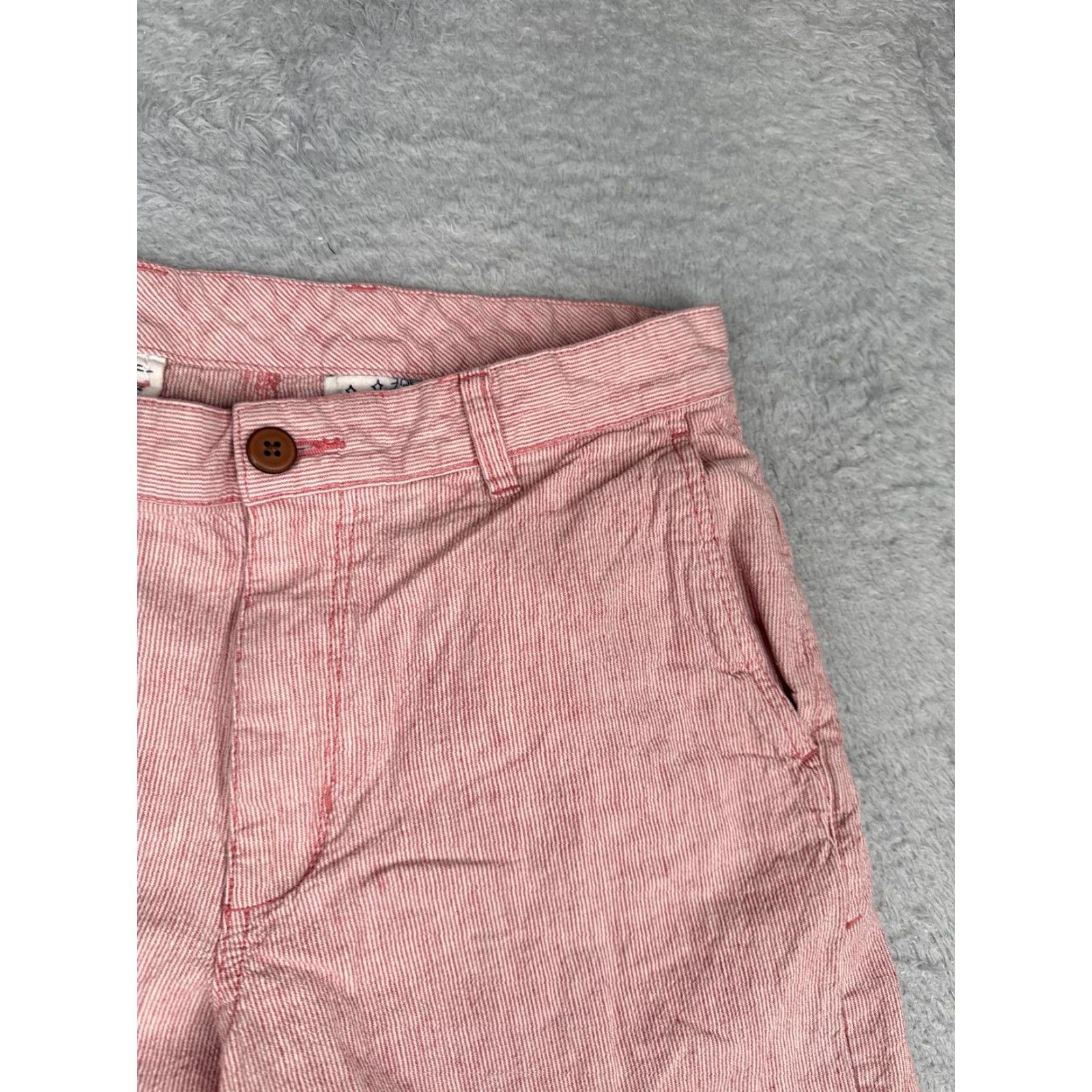 Tommy Bahama Tommy Bahama Mens Shorts 32 Red White Pinstripe Chino Flat Front Zip Fly Casual Size US 32 / EU 48 - 5 Thumbnail
