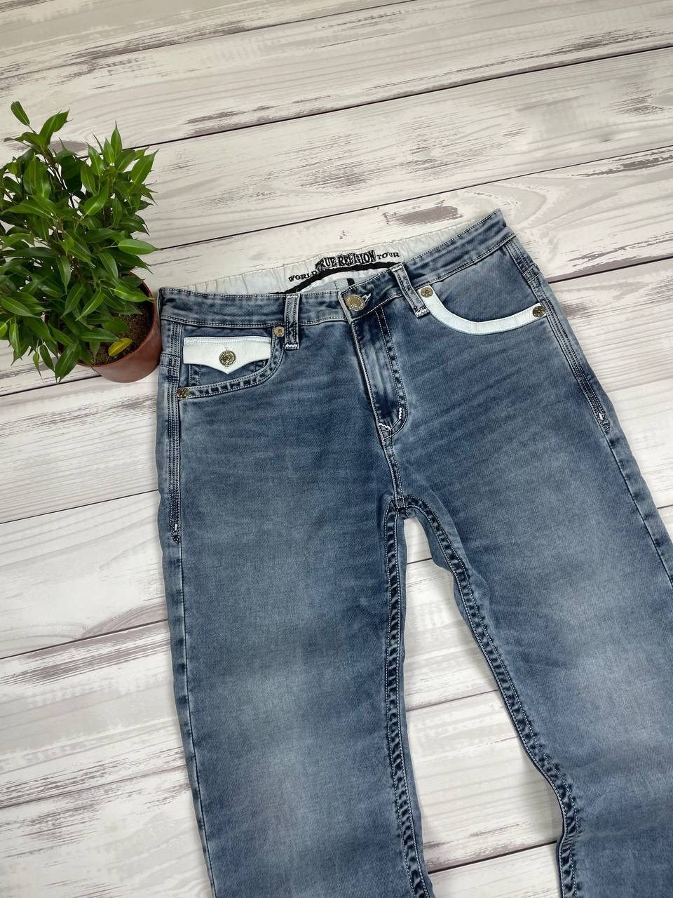 True Religion Y2K Grey Blue Distressed Jeans True Religion Aesthetic Size US 36 / EU 52 - 7 Thumbnail