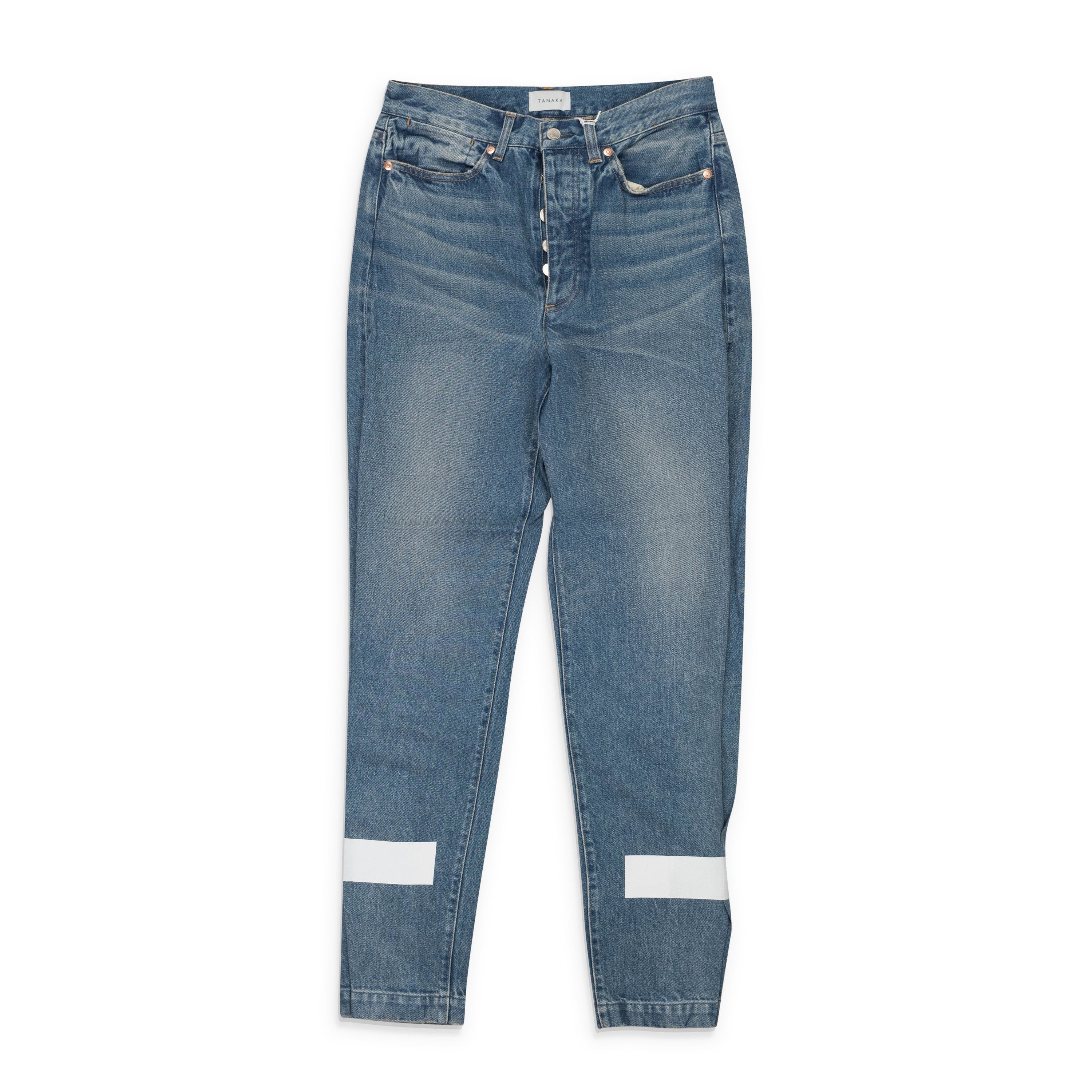 TANAKA HEM TAPE BLUE DAD JEANS SIZE 28 Size 28" / US 6 / IT 42 - 1 Thumbnail