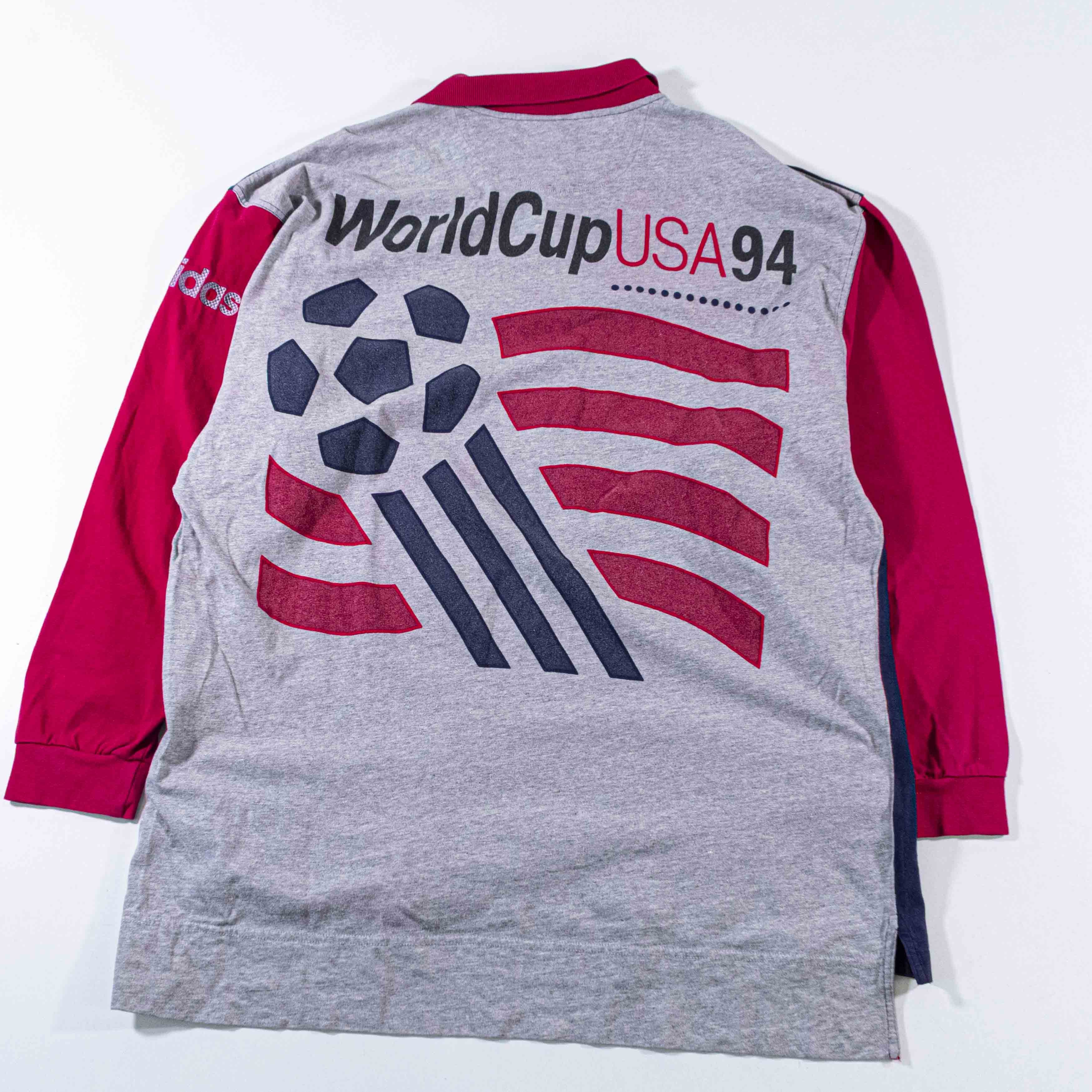 Adidas Vintage Adidas 1994 World Cup Polo Shirt Long Sleeve 90s Size US XL / EU 56 / 4 - 1 Thumbnail