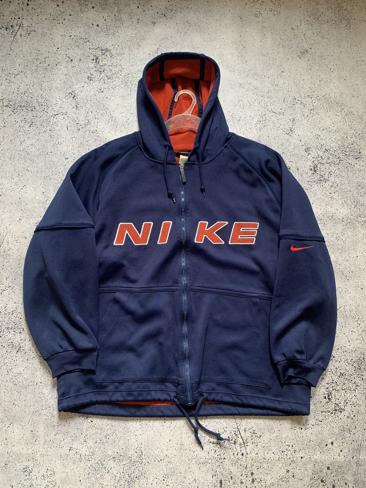Nike Vintage 90s Nike Zip Hoodie Spell Out Drill Track Jacket USA Size US L / EU 52-54 / 3 - 1 Thumbnail