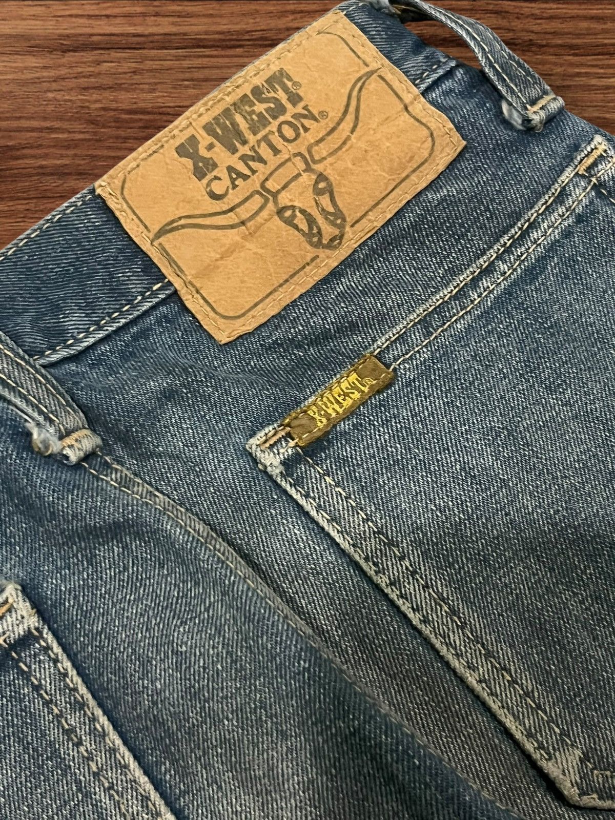 South2 West8 × Vintage Vintage 90s X-West Canton Bell Bottom Button Fly Flare Jeans Size 26" / US 2 / IT 38 - 8 Thumbnail