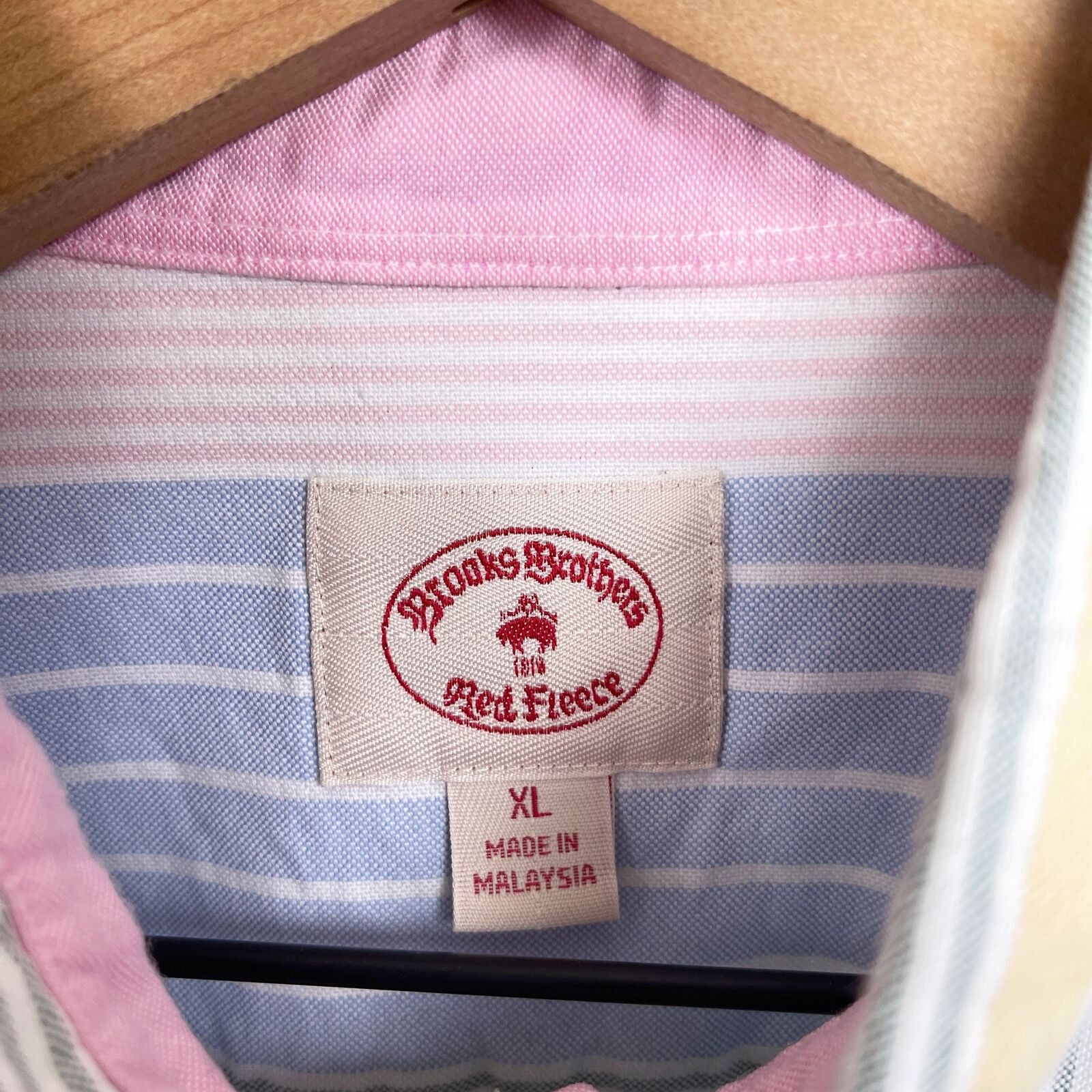 Brooks Brothers Brooks Brothers Red Fleece Striped Oxford Shirt VTG Mens XL Size US XL / EU 56 / 4 - 7 Thumbnail