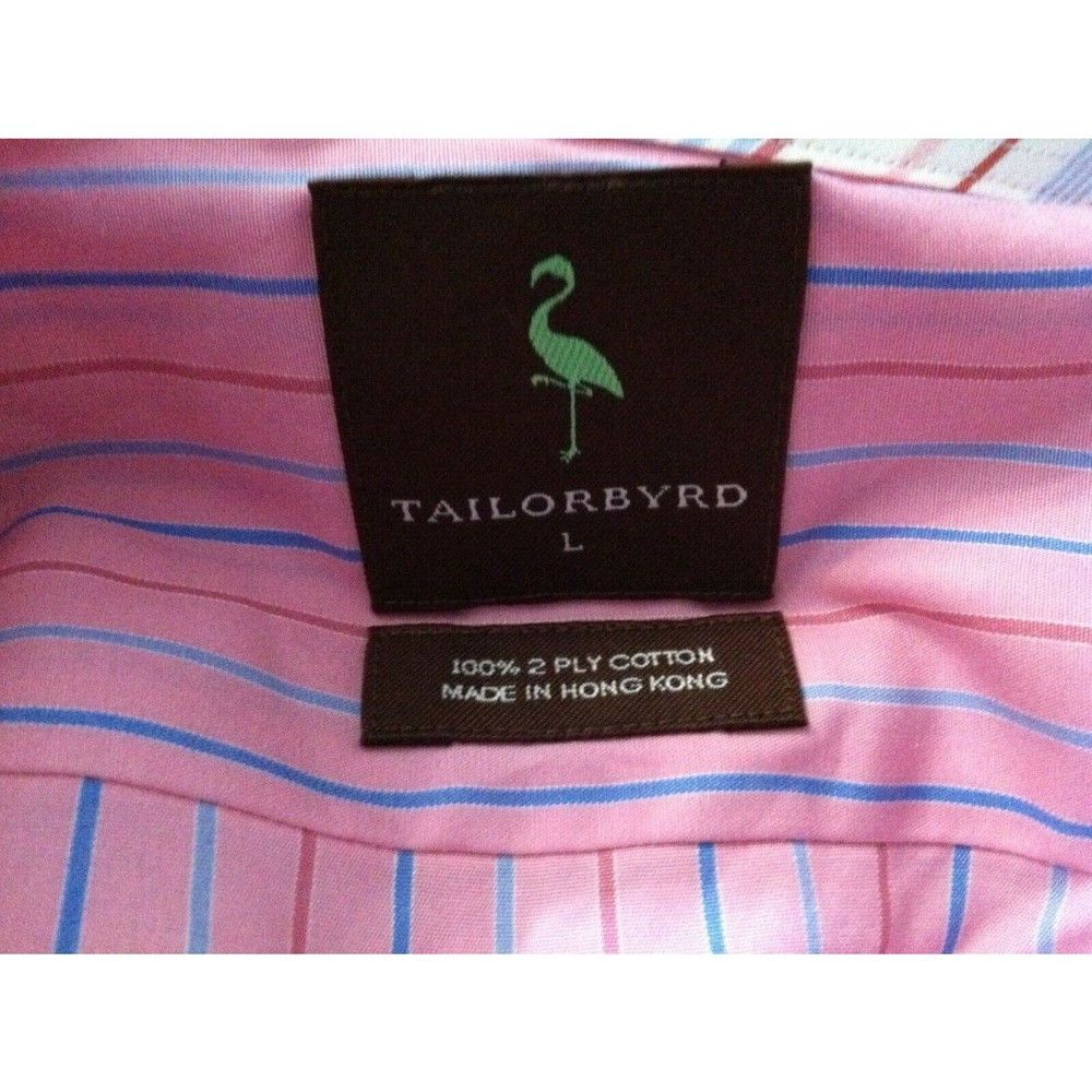 Tailorbyrd TAILORBYRD MENS NEW PINK 100%COTTON CASUAL SHIRT SIZE: L Size US L / EU 52-54 / 3 - 3 Thumbnail