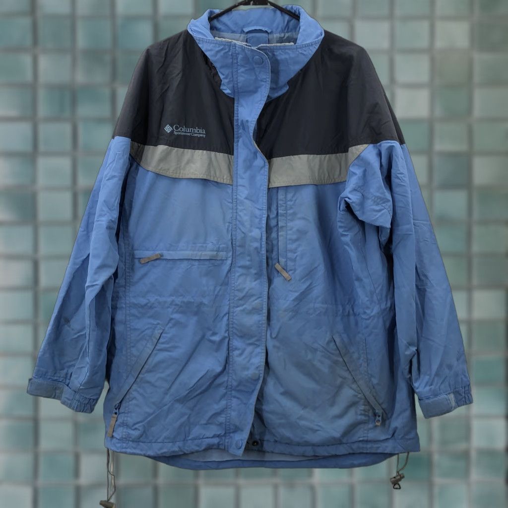 Vintage Columbia Windbreaker Jacket Blue Long Sleeve Zip Casual Womens L Regular Size Jacket Size L / US 10 / IT 46 - 1 Thumbnail