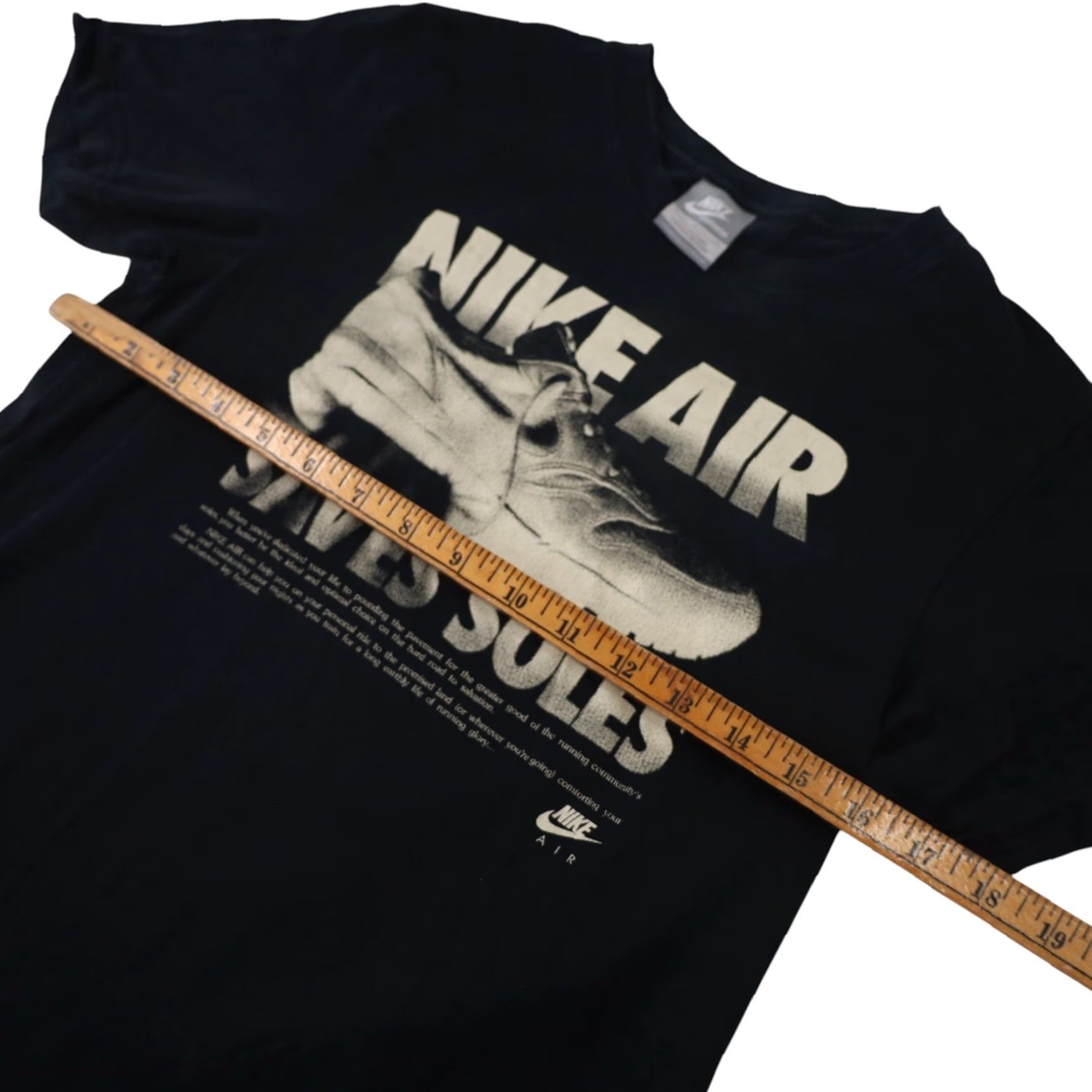 Nike VINTAGE Nike Air Saves Soles Graphic T Shirt Mens Small Black Size US S / EU 44-46 / 1 - 6 Thumbnail