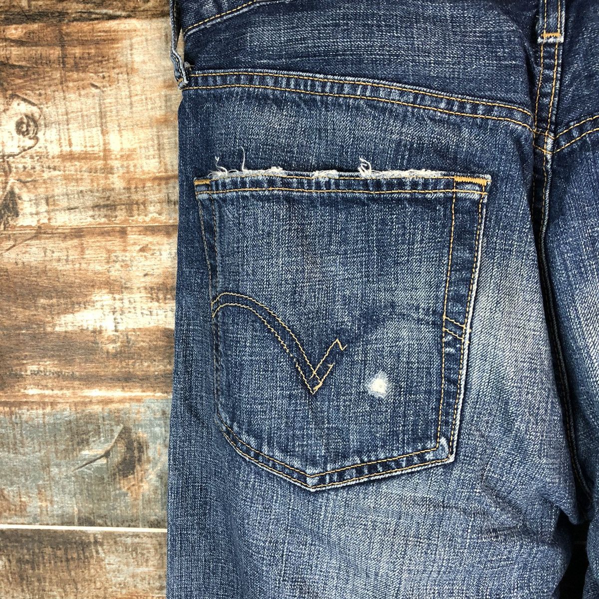 Levi's DL Levis 501 Blue ripped Distressed Denim Pants #C144 Size US 32 / EU 48 - 17 Thumbnail