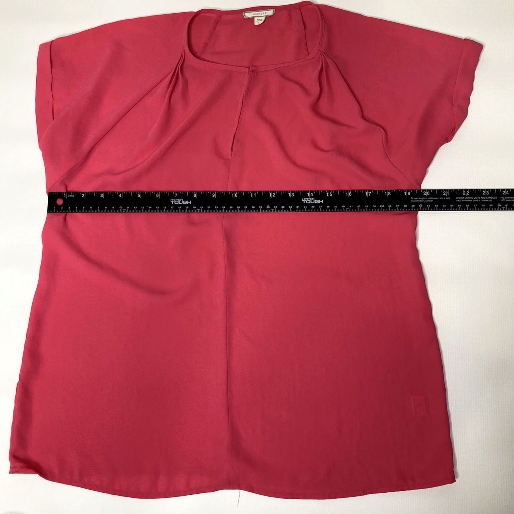 Vintage Pleione Blouse Pink Short Sleeve V Neck High Low Pullover Top L Womens Regular Ready to Ship Size L / US 10 / IT 46 - 4 Thumbnail
