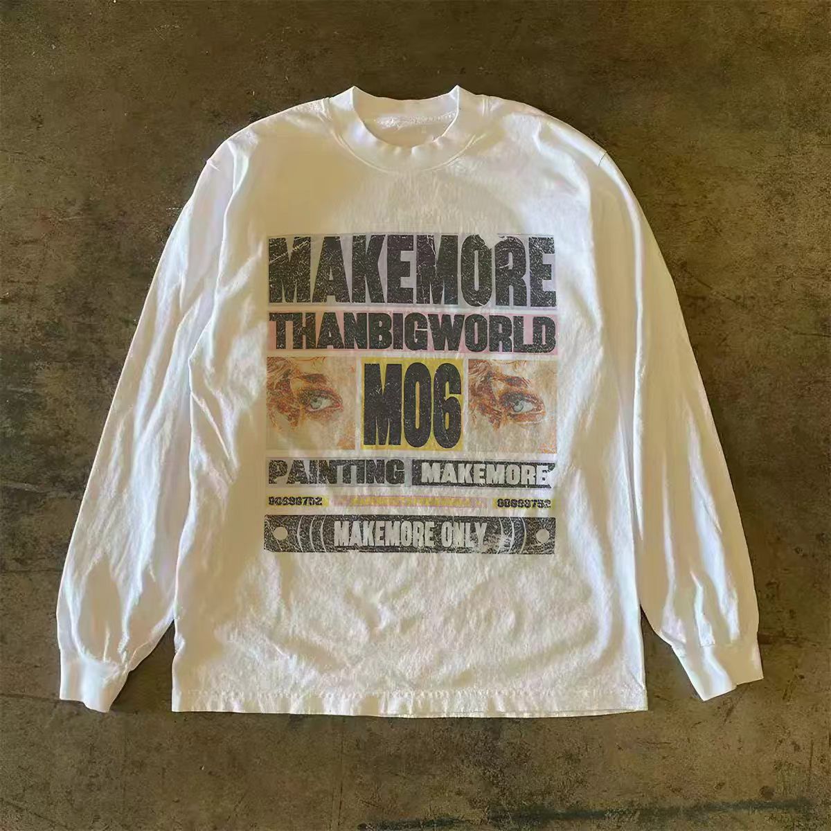 Vintage White Vintage Eye-Print Long-Sleeve T-Shirt Size US M / EU 48-50 / 2 - 1 Thumbnail