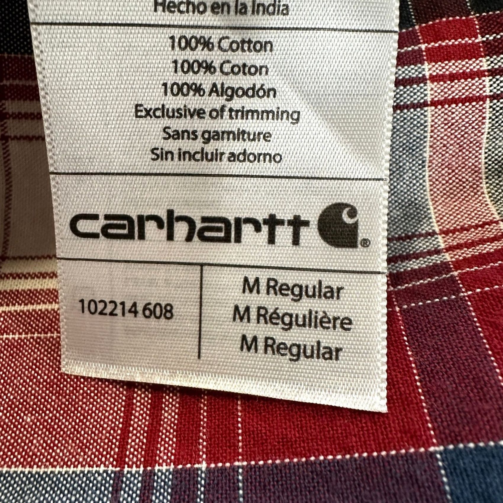 Carhartt Carhartt Button-Down Shirt Mens Medium Red Black Plaid Relaxed Fit Pockets Button-Up Shirt Mens Size US M / EU 48-50 / 2 - 6 Thumbnail