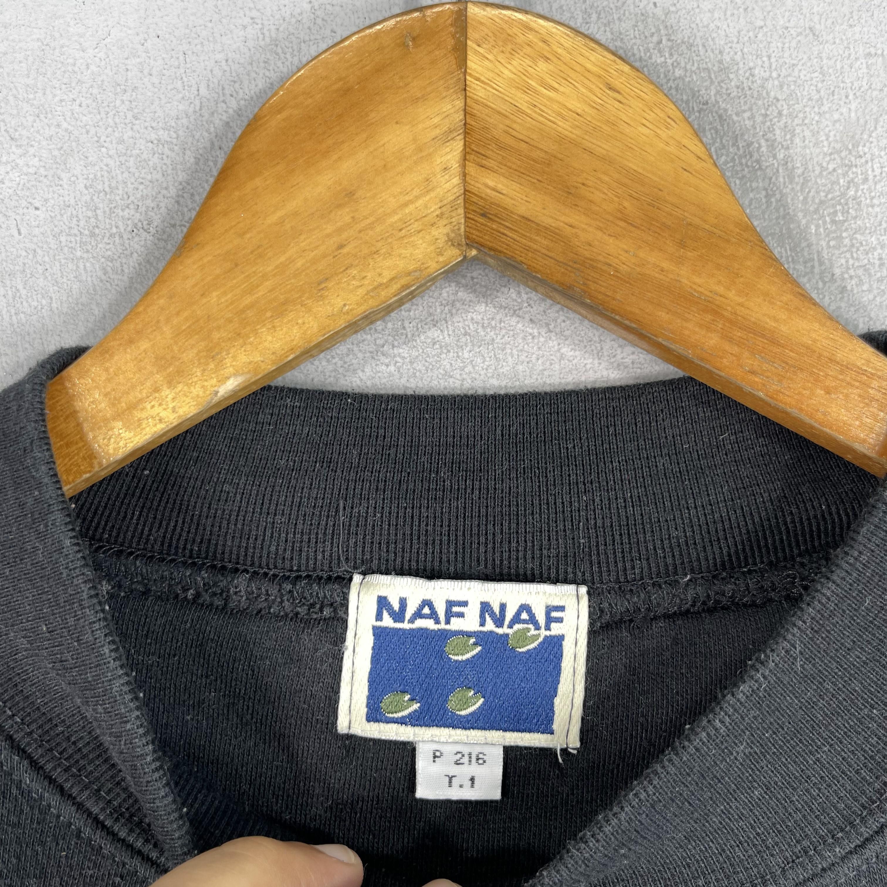 Designer × Japanese Brand × Vintage Vintage 90s NAF NAF Paris Spellout Embroidery Sweatshirt Size US L / EU 52-54 / 3 - 5 Thumbnail