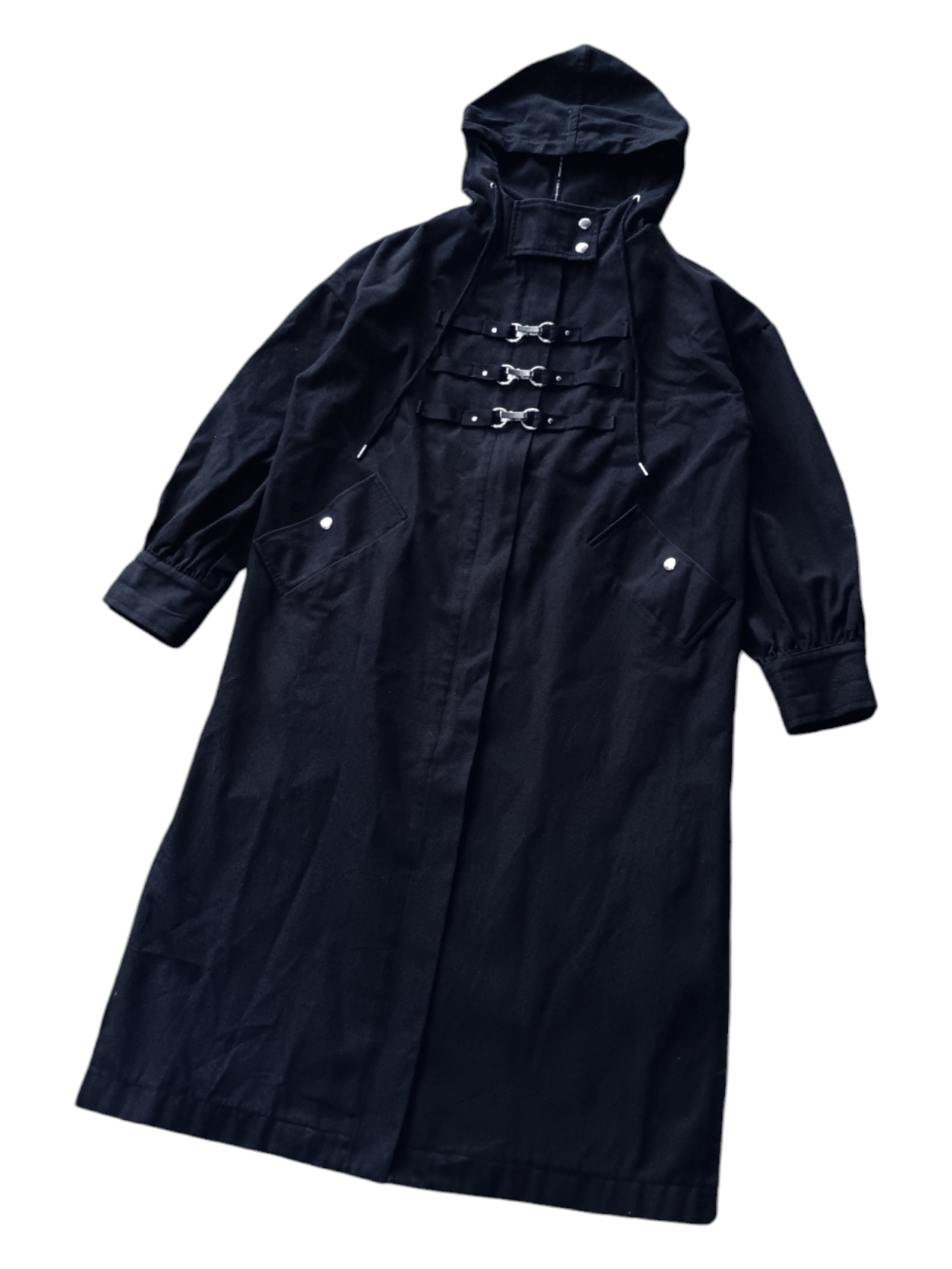 Japanese Brand 🙏24H DELETE🙏Noir contemporain hooded coat jacket Size US M / EU 48-50 / 2 - 2 Thumbnail