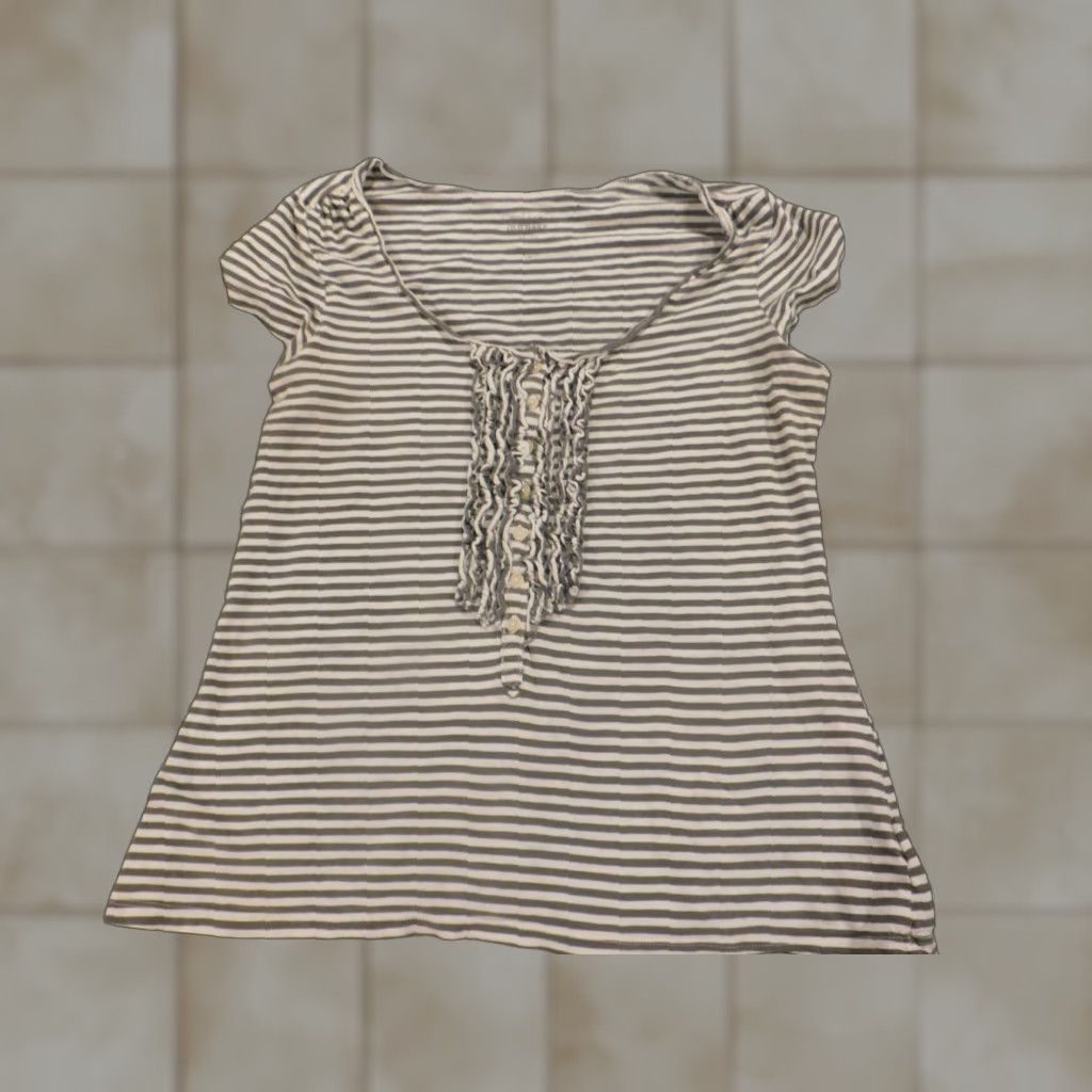 Old Navy Old Navy Blouse Womens Medium Green Striped Stretch Size M / US 6-8 / IT 42-44 - 1 Thumbnail