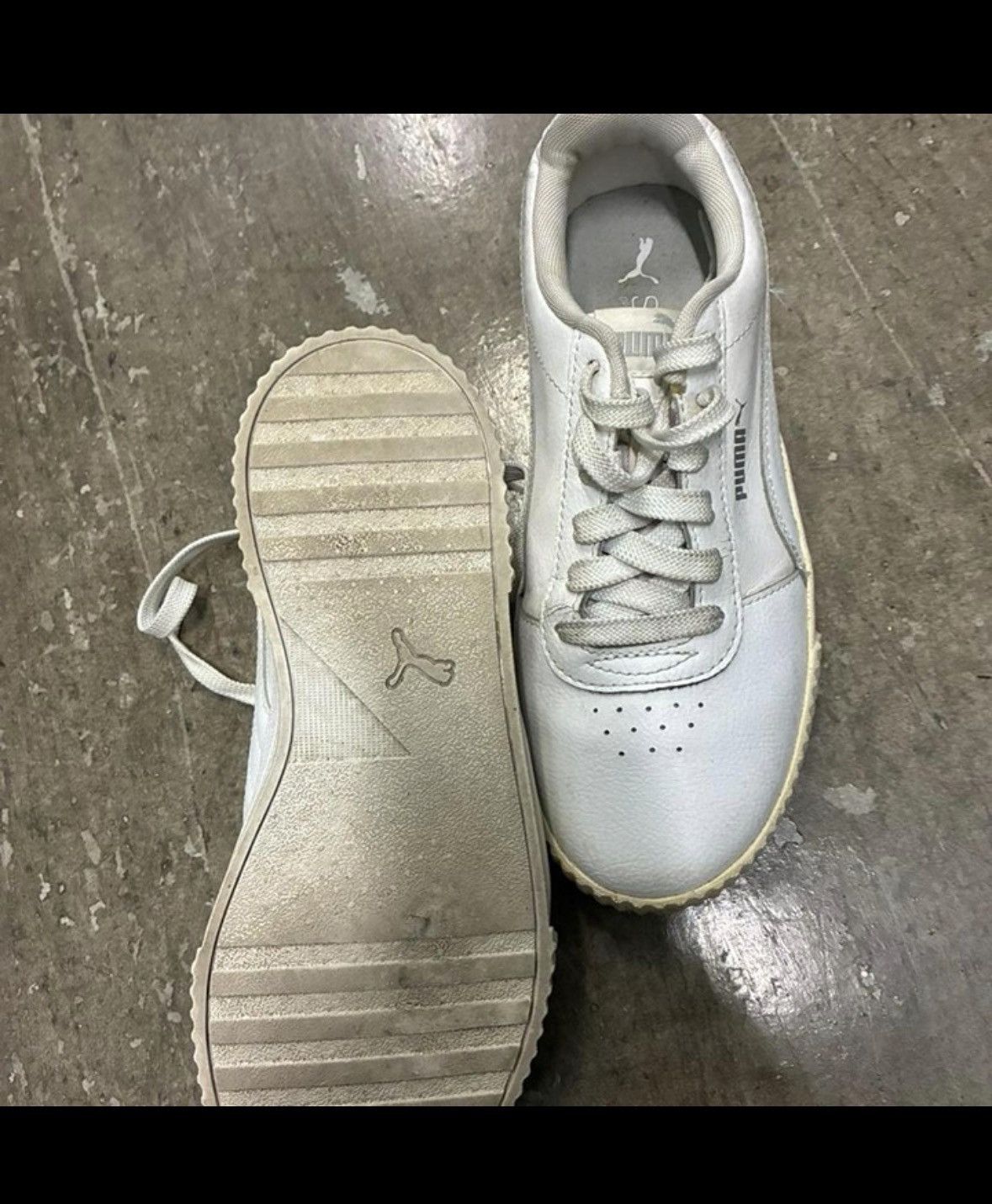 Puma PUMA Women’s Low Top Lace Up Solid White Athletic Casual 8 Size US 8.5 / IT 38.5 - 5 Thumbnail