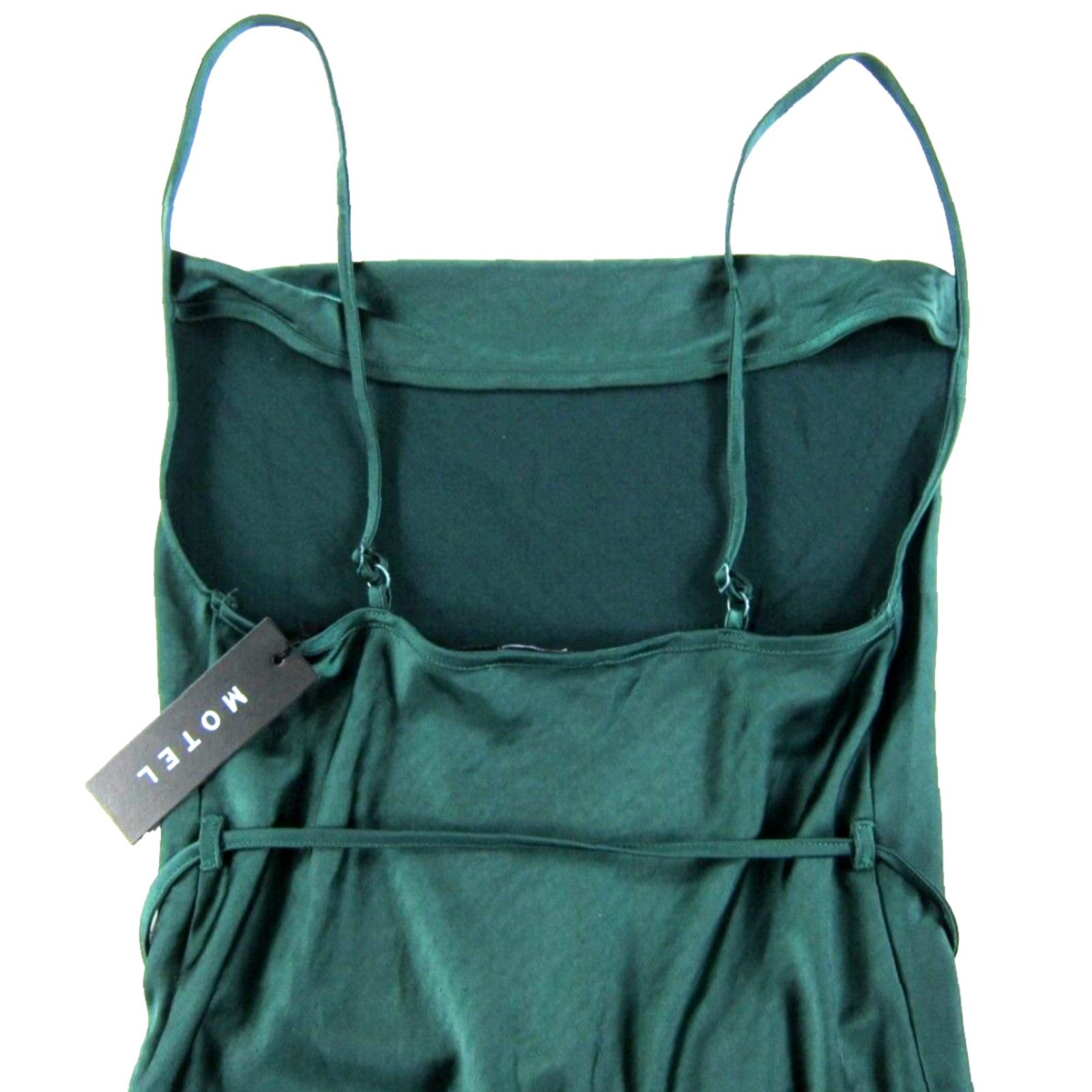 Vintage NWT Motel Paiva Forest Green Satin Party Cocktail Tank Slip Mini Dress XS Shirt Women Satin Tank Dress XS Forest Green Motel Size XS / US 0-2 / IT 36-38 - 5 Thumbnail