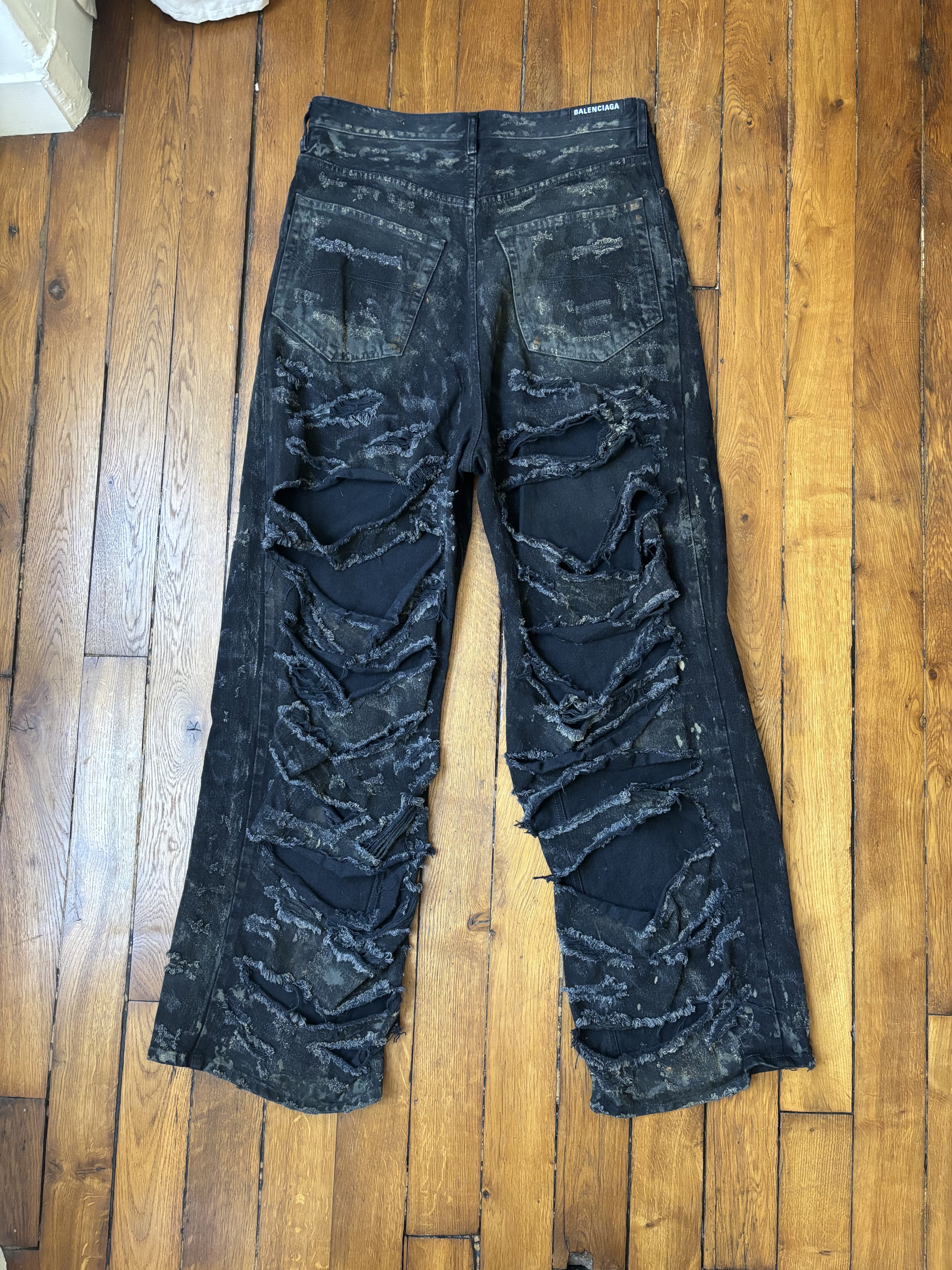 Balenciaga Destroyed Denim Balenciaga Small Oversized Mud show Size US 34 / EU 50 - 2 Thumbnail