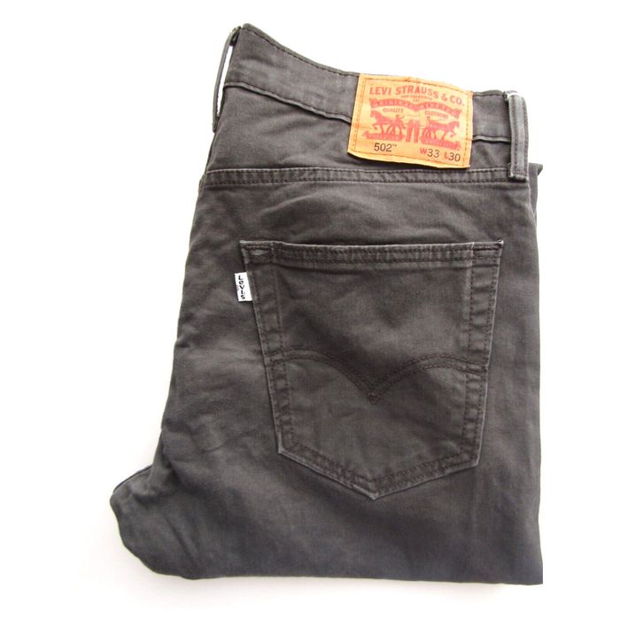 Levi's Levi's 502 men's jeans regular tapered W33 L30 dark grey stretch ...