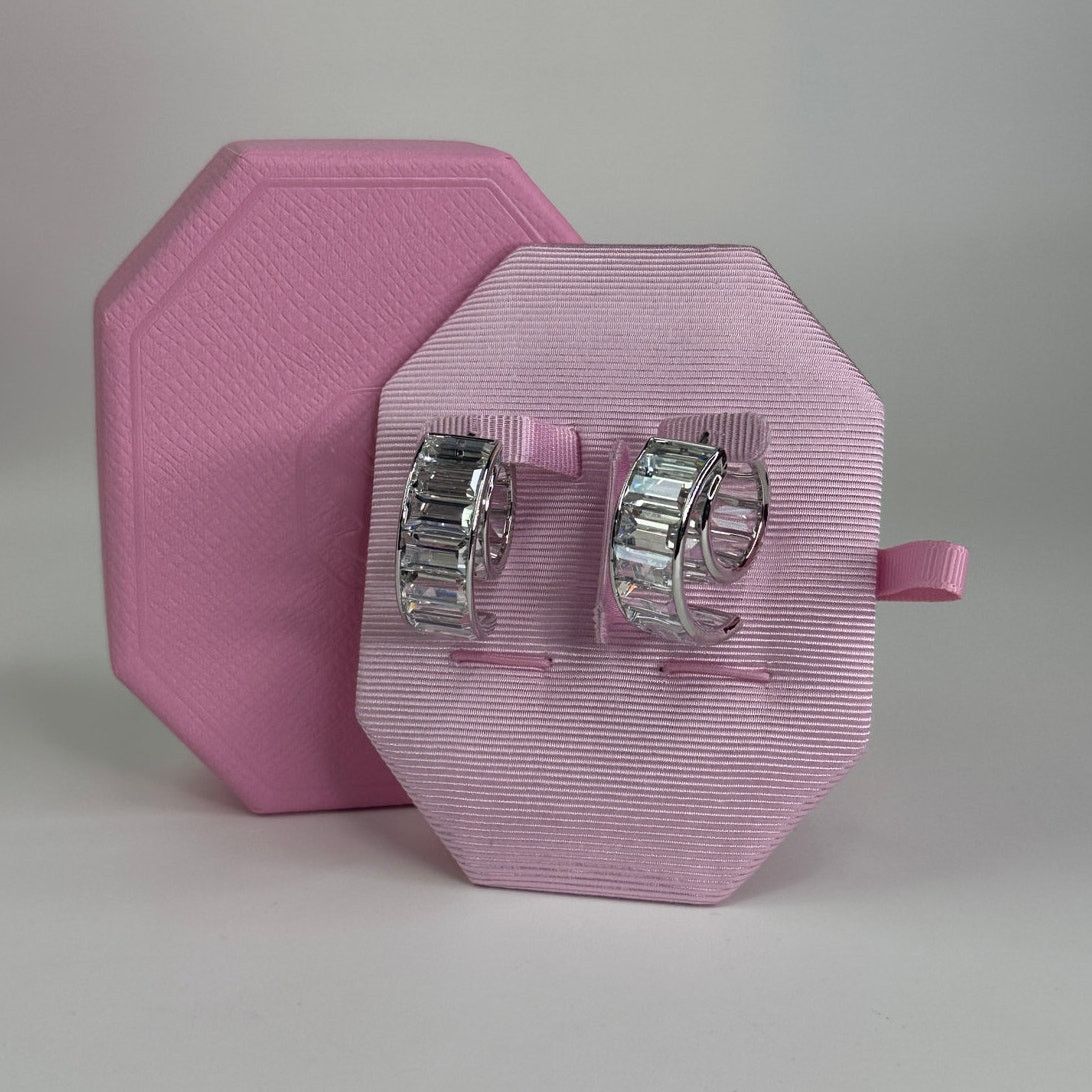 Swarovski Swarovski Matrix Hoop Earrings Baguette Cut Size ONE SIZE - 7 Thumbnail