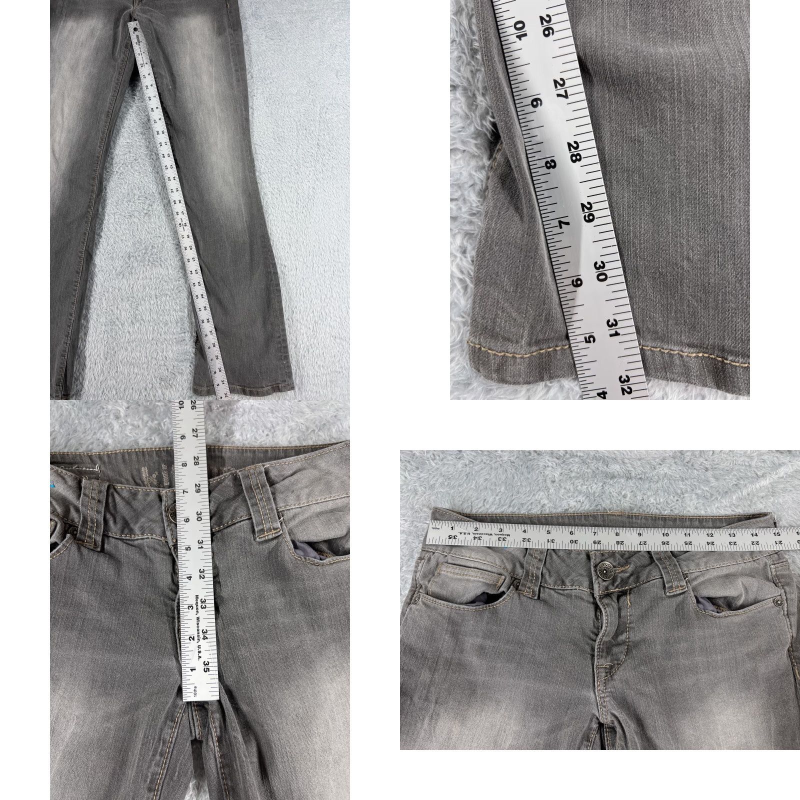 Vintage Kitson Jeans Womens 28 Gray Denim Flared Distressed 5-Pocket Regular Inseam 32 29x32 Vintage Favorite American Jeans Mens? Wait. End. Size 28" / US 6 / IT 42 - 8 Thumbnail